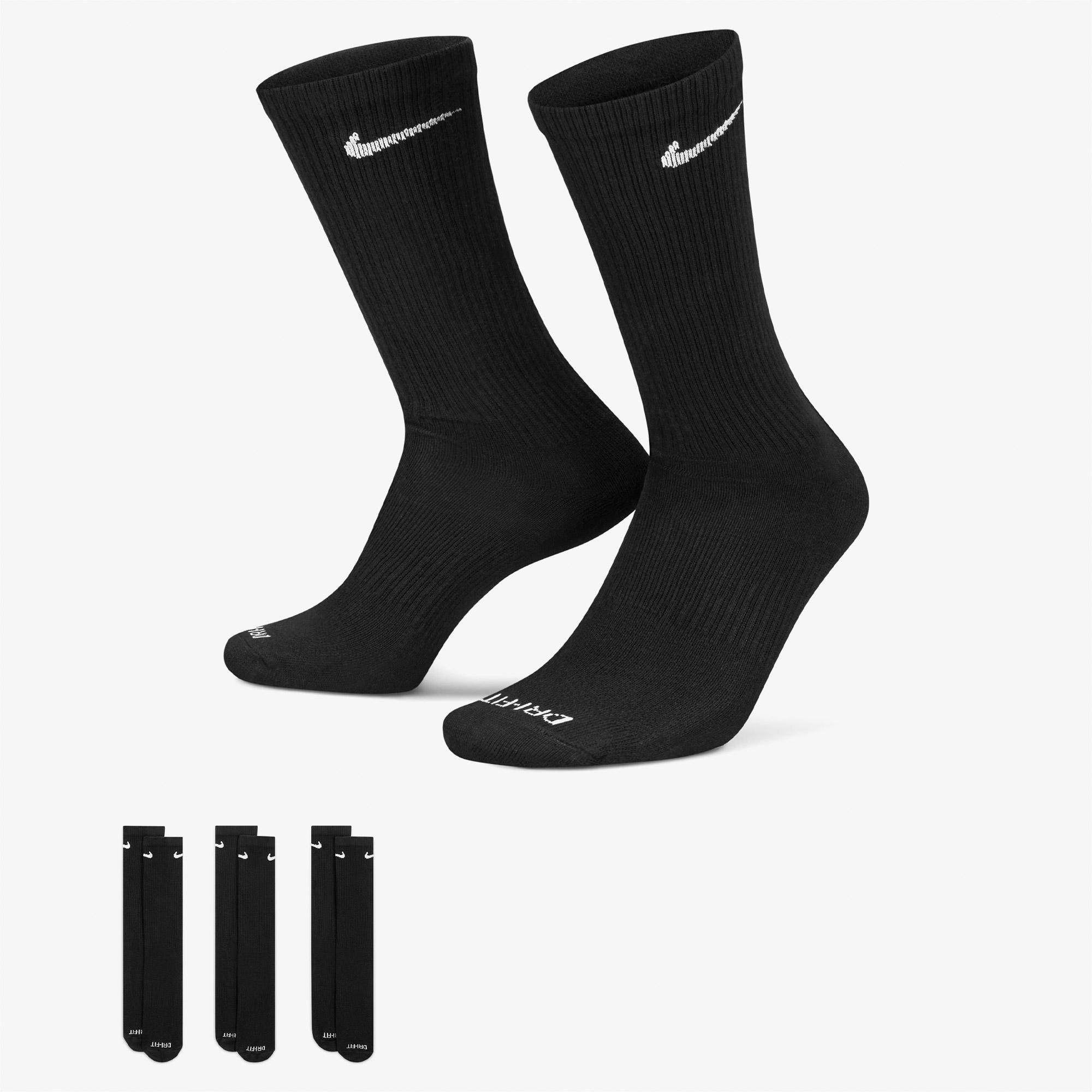 Nike Everyday Plus Lightweight 3' lü Erkek Siyah Çorap