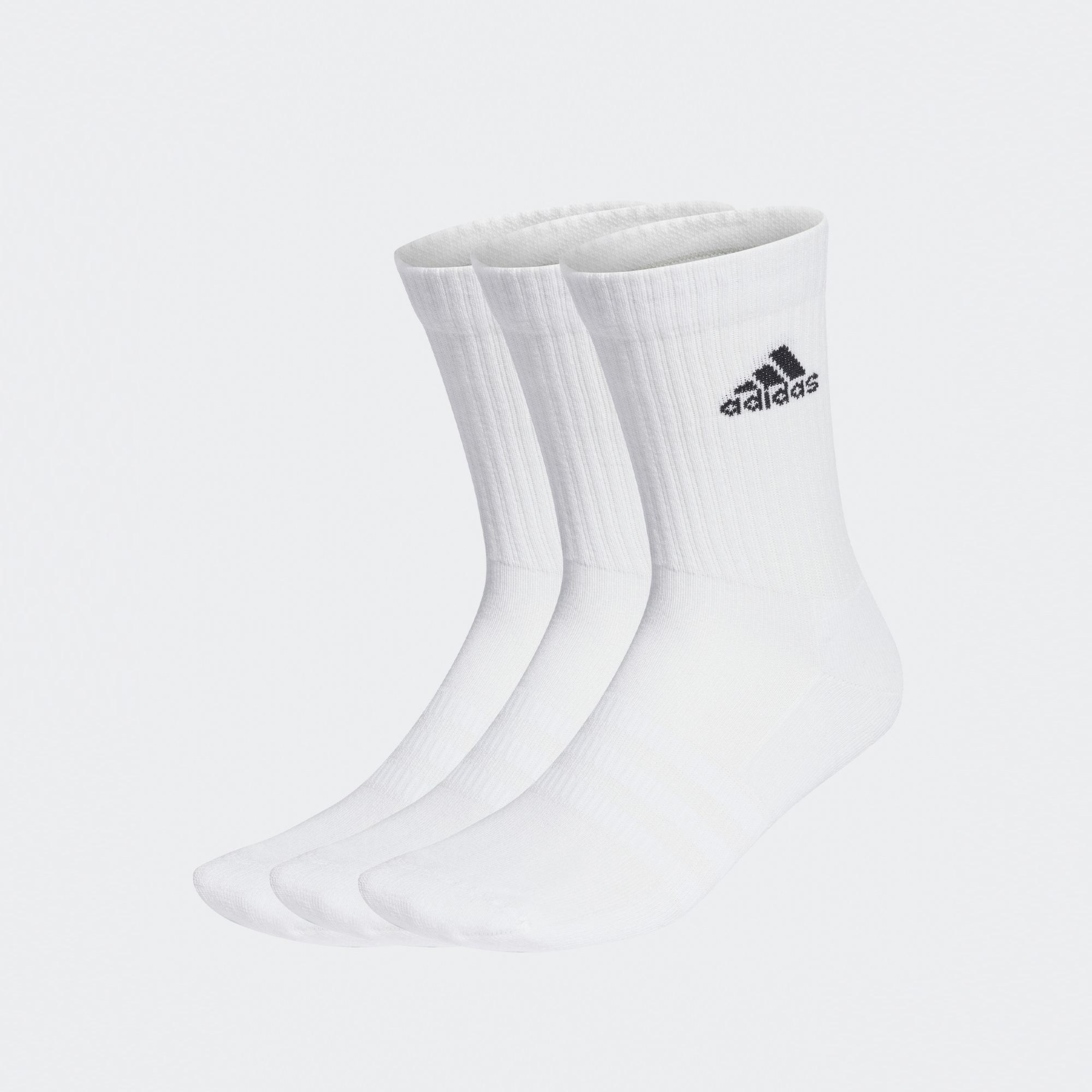 adidas Yastıklamalı Bilekli 3' lü Unisex Beyaz Çorap