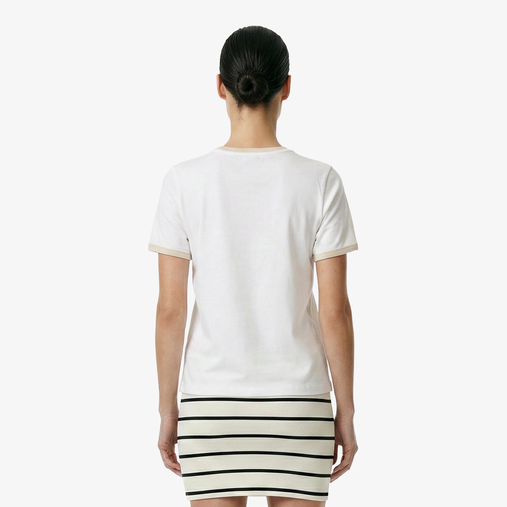 Nautica Kadın Beyaz Slim Fit T-Shirt