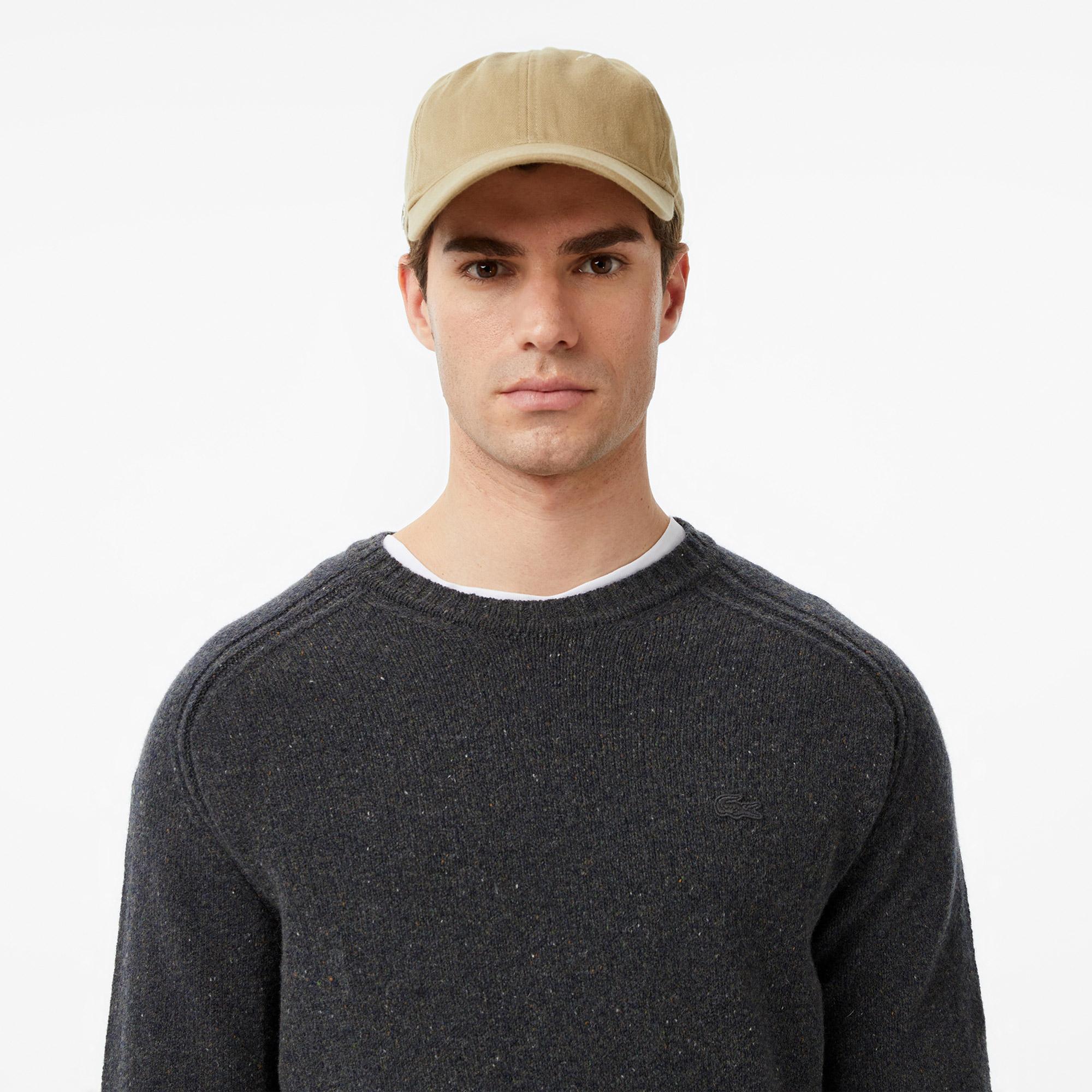 Lacoste Erkek Classic Fit Bisiklet Yaka Yün Gri Kazak