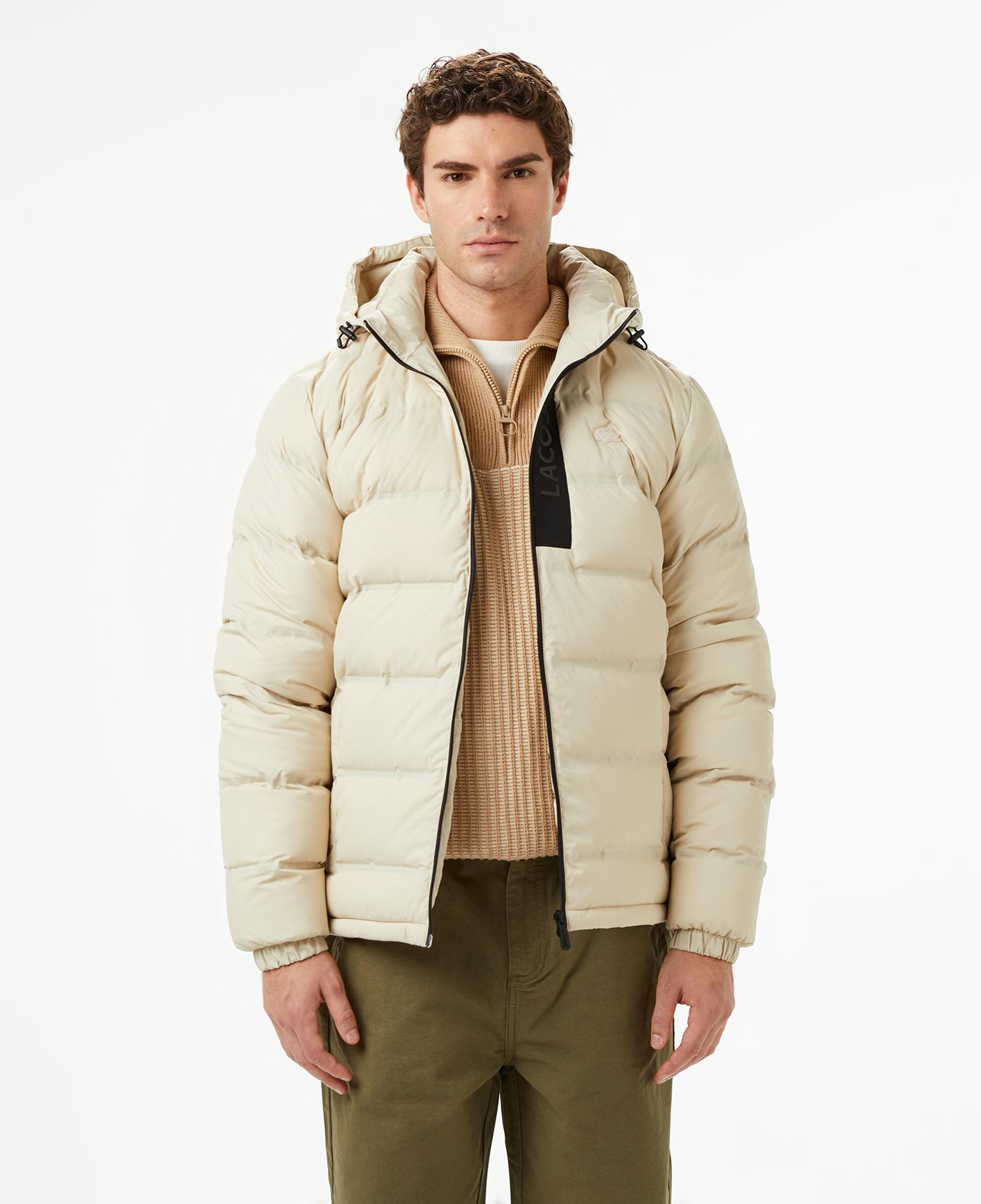 Lacoste Erkek Regular Fit Açık Kahverengi Şişme Mont