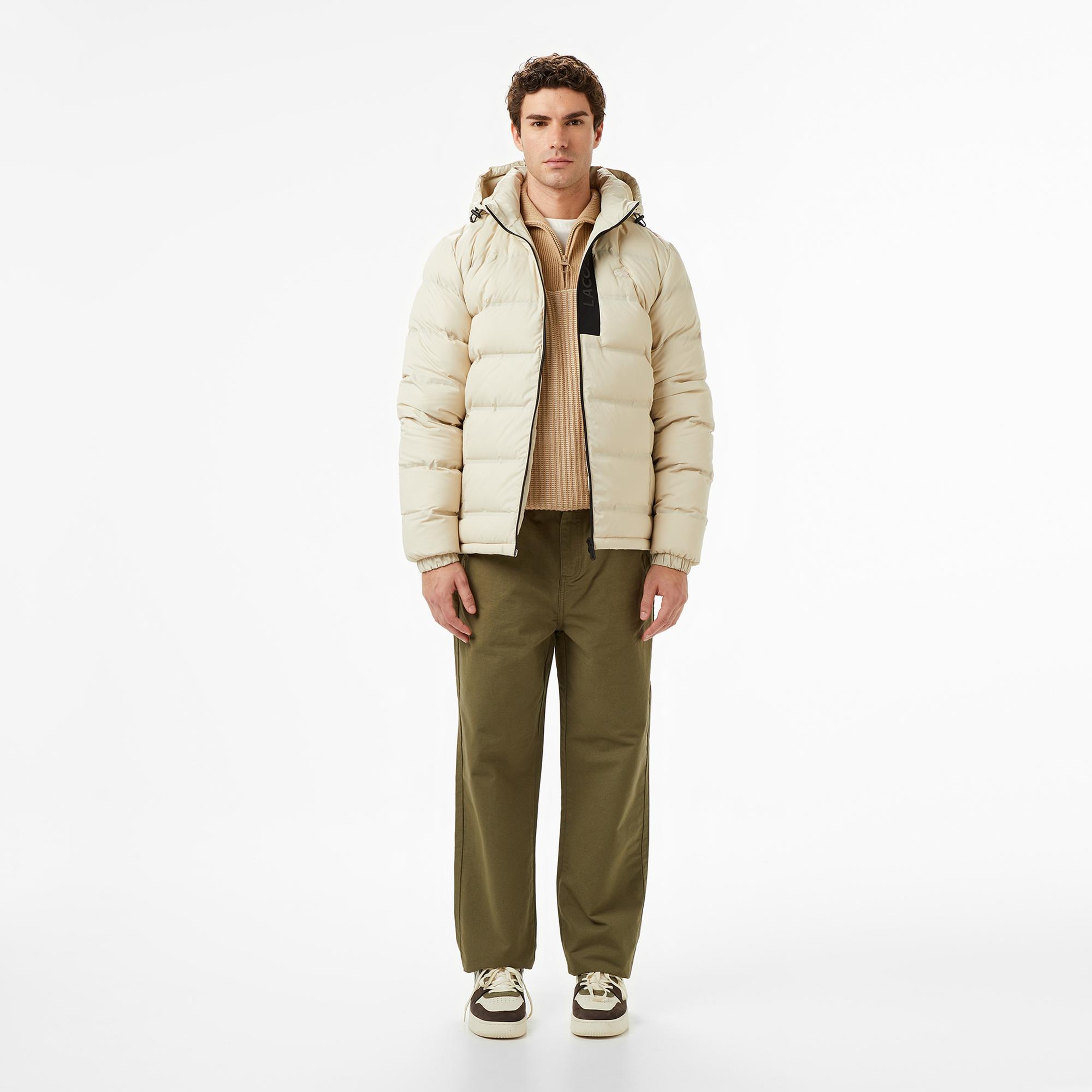 Lacoste Erkek Regular Fit Açık Kahverengi Şişme Mont