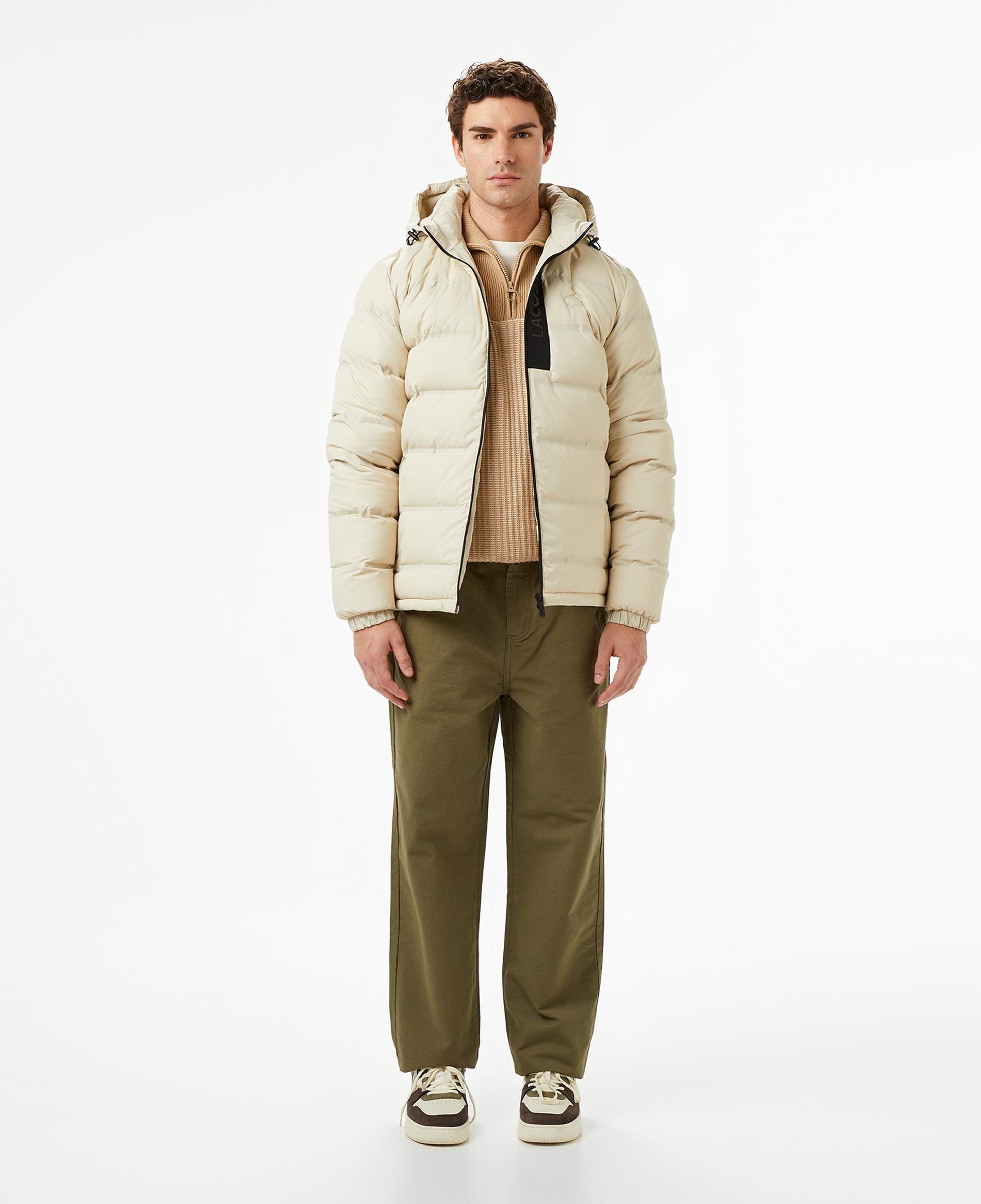 Lacoste Erkek Regular Fit Açık Kahverengi Şişme Mont