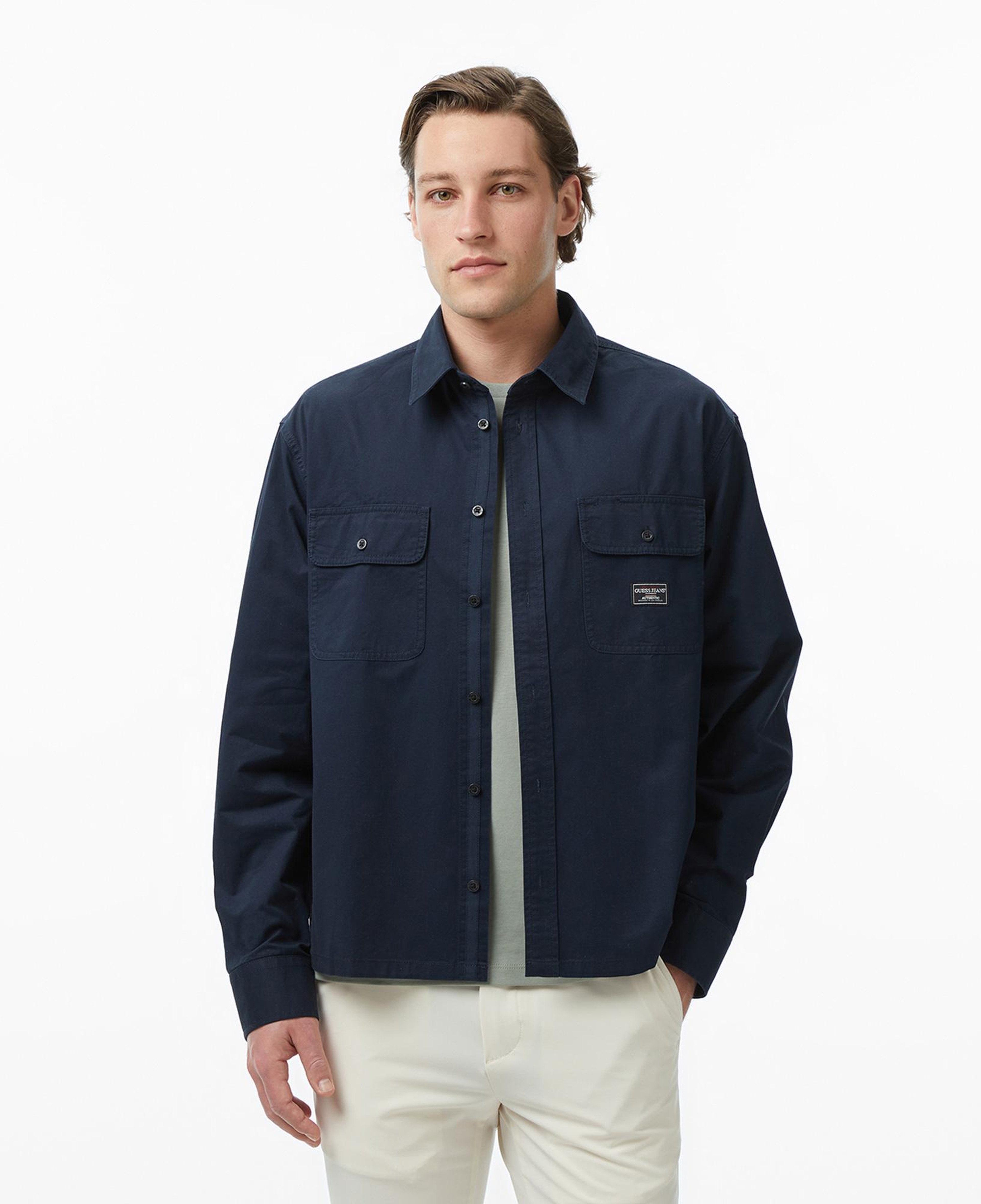 Guess Jeans Twill Comfort Fit Erkek Lacivert Gömlek
