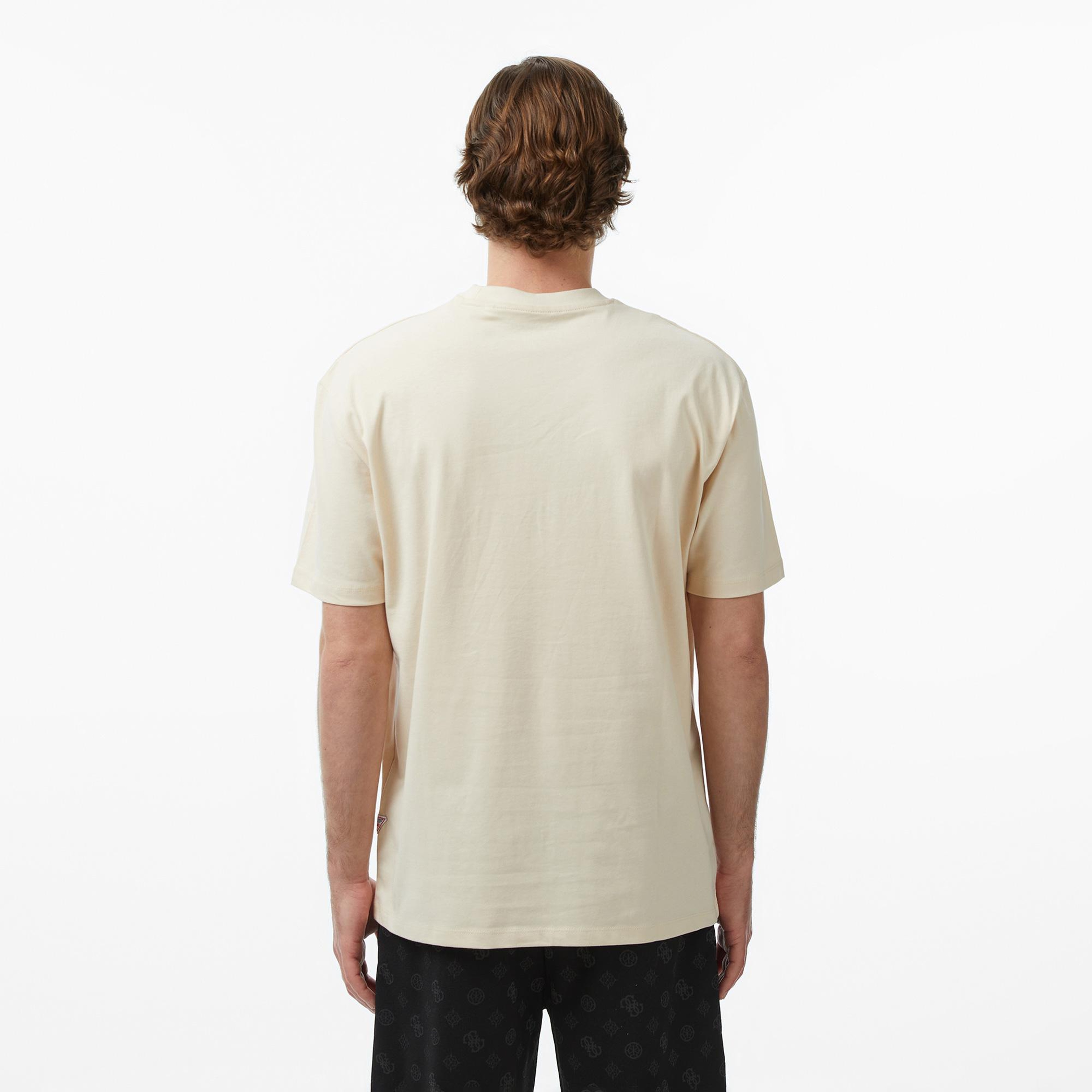 Guess Exotic Regular Fit Erkek Krem T-Shirt