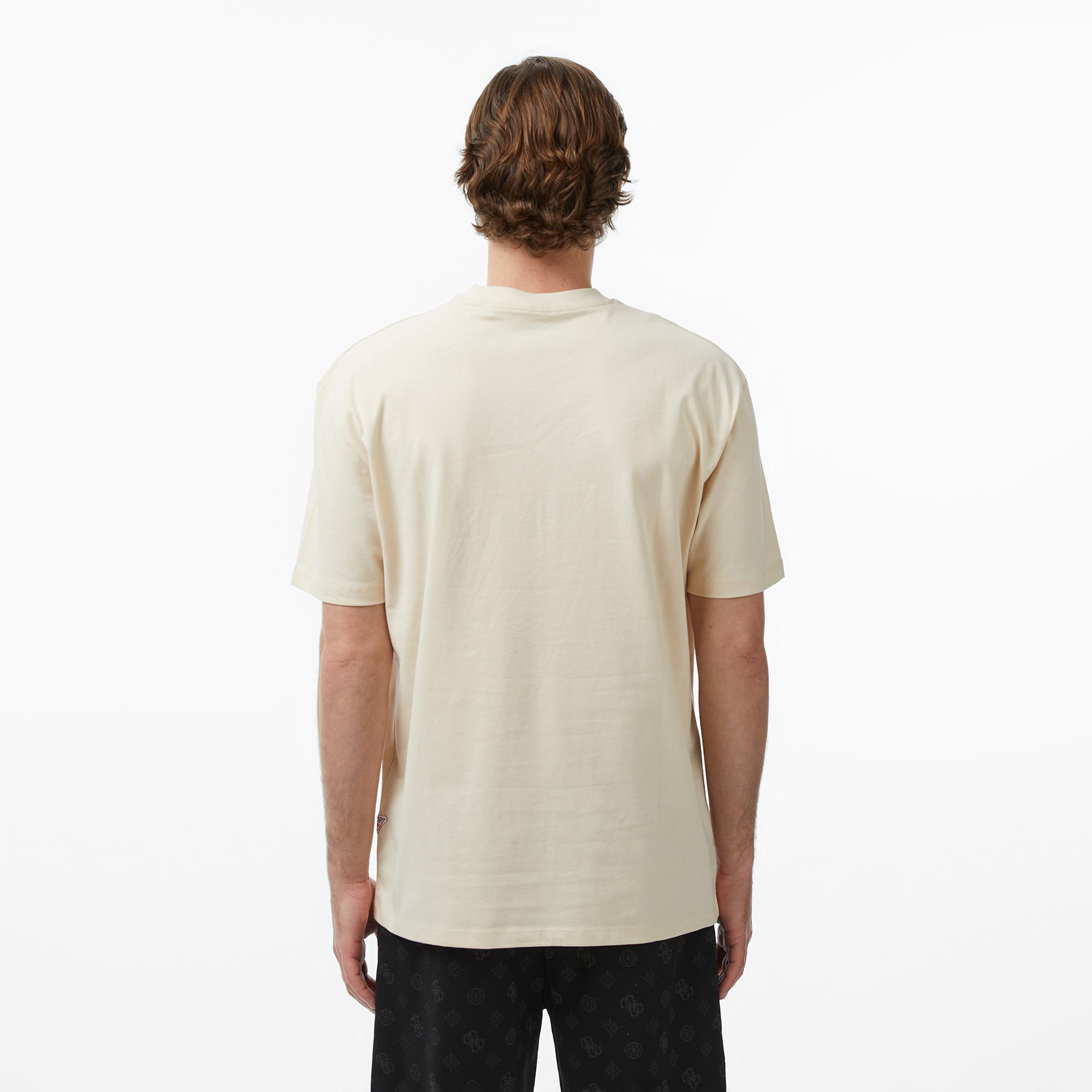 Guess Exotic Regular Fit Erkek Krem T-Shirt
