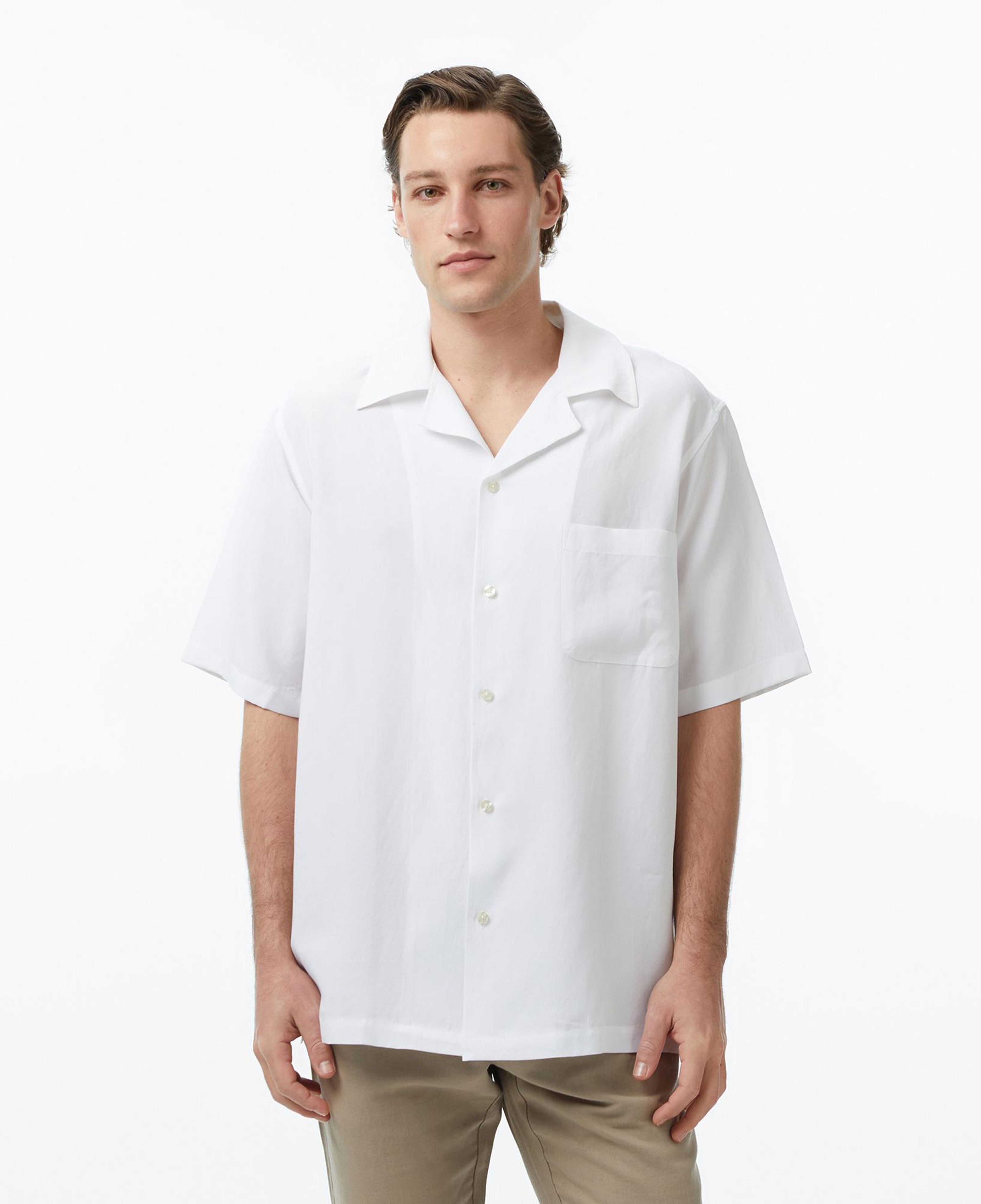 Guess Slub Keten Karışımlı Erkek Beyaz Gömlek