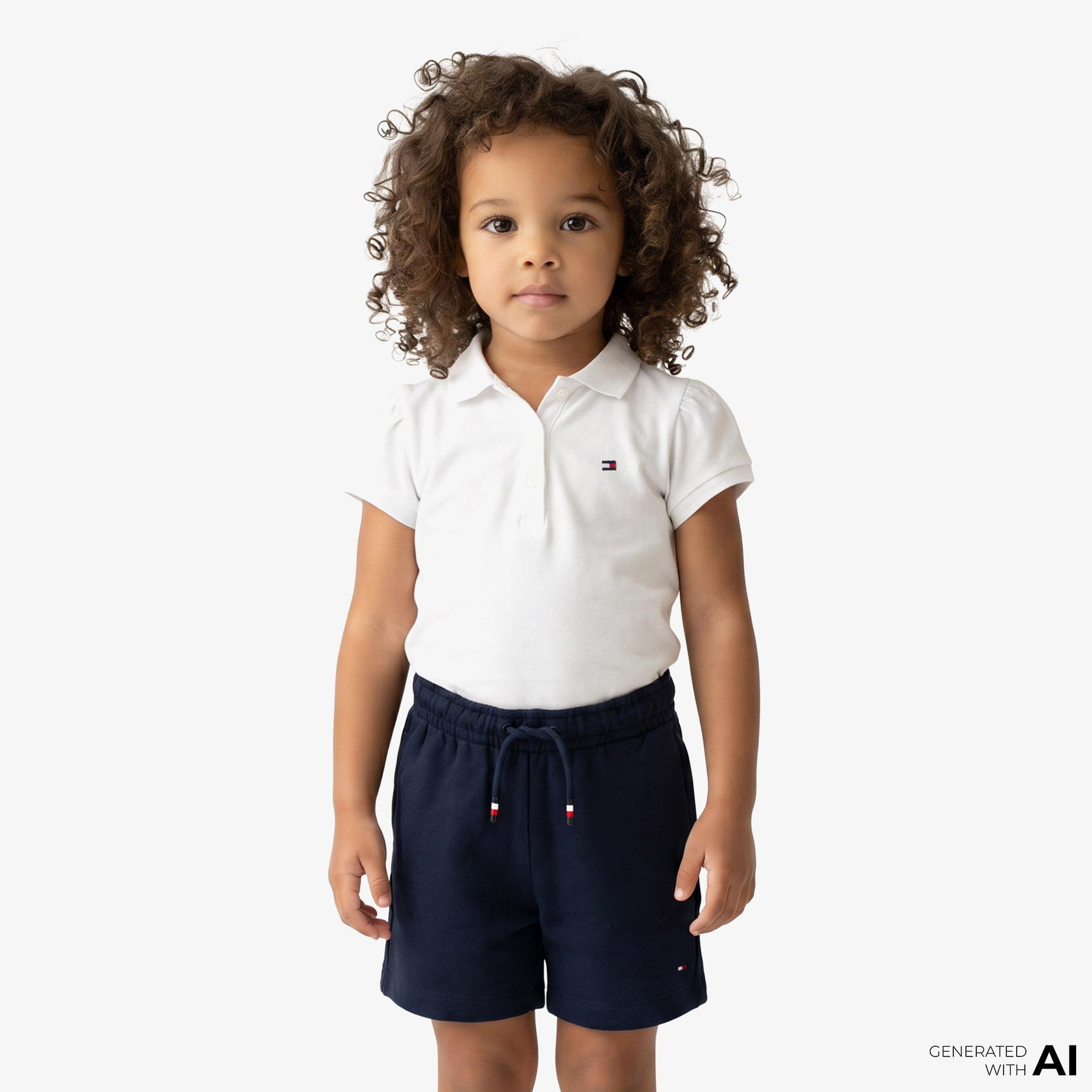 Tommy Hilfiger Little Çocuk Beyaz Polo Yaka T-Shirt