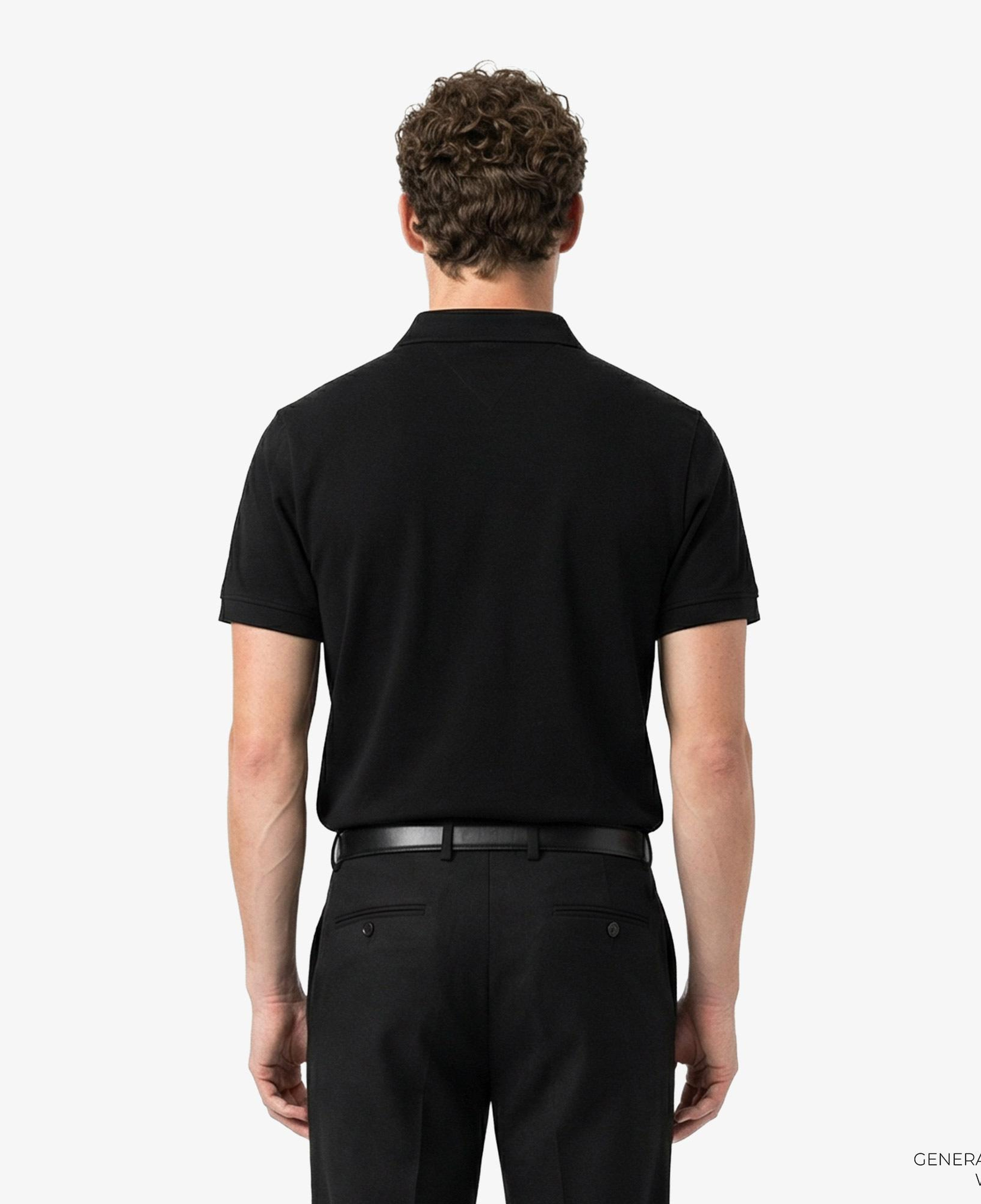 Tommy Hilfiger Classic Flag Erkek Siyah Polo Yaka T-Shirt