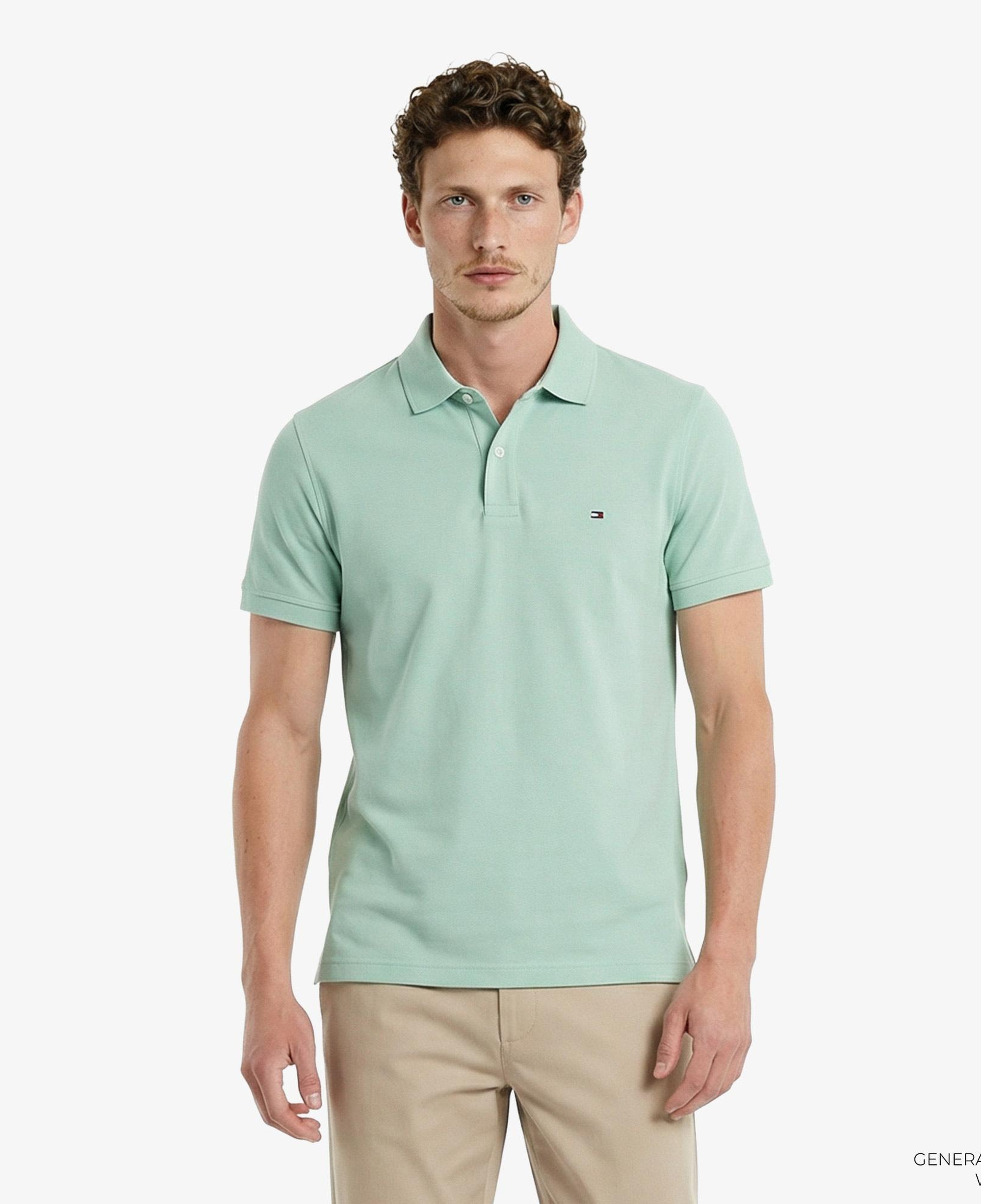 Tommy Hilfiger Core Essentials Erkek Yeşil Polo Yaka T-Shirt