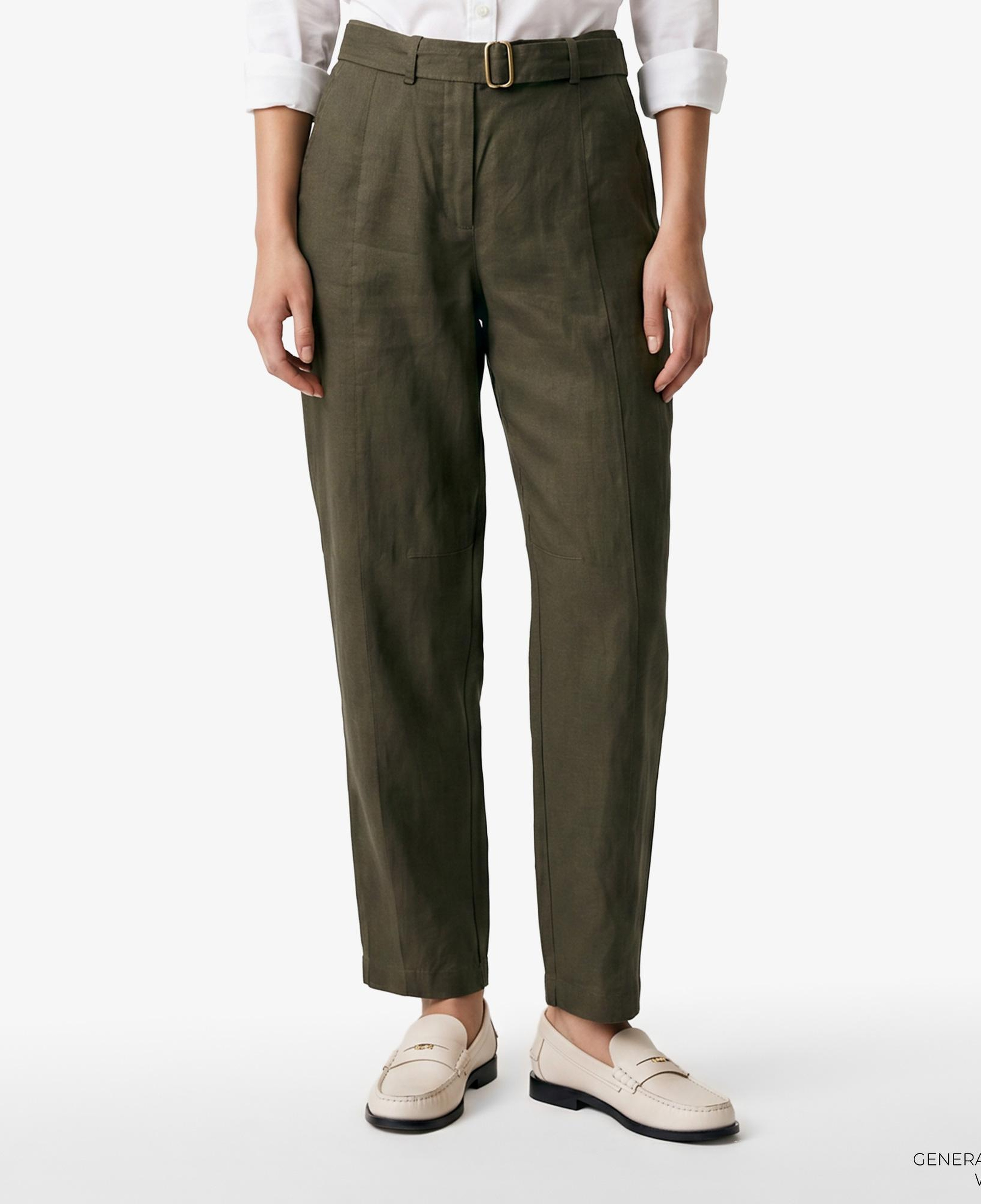 Tommy Hilfiger Linen Utility Kadın Yeşil Pantolon