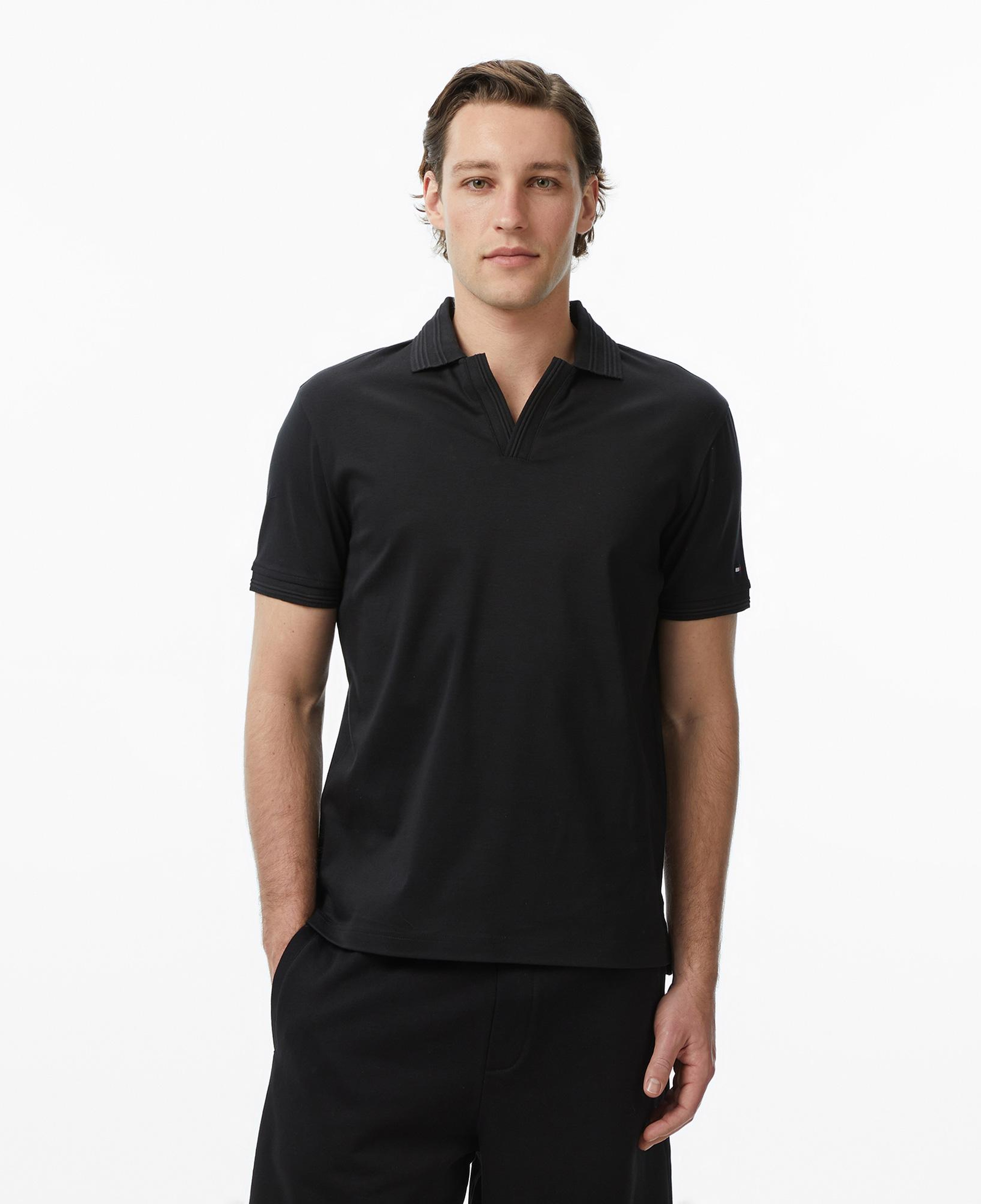 Tommy Hilfiger Erkek Siyah Polo Yaka T-Shirt