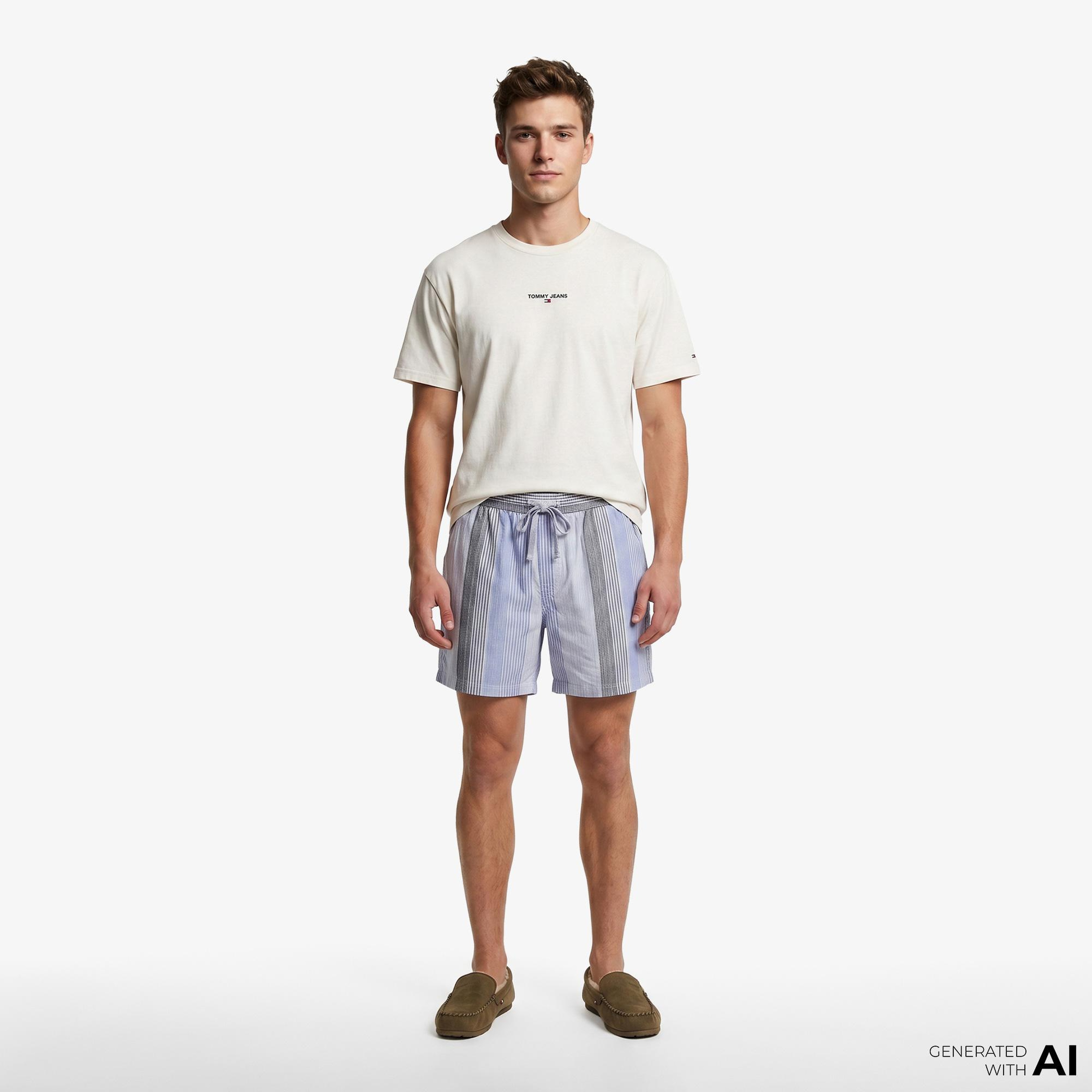 Tommy Hilfiger Textured Erkek Mavi Şort