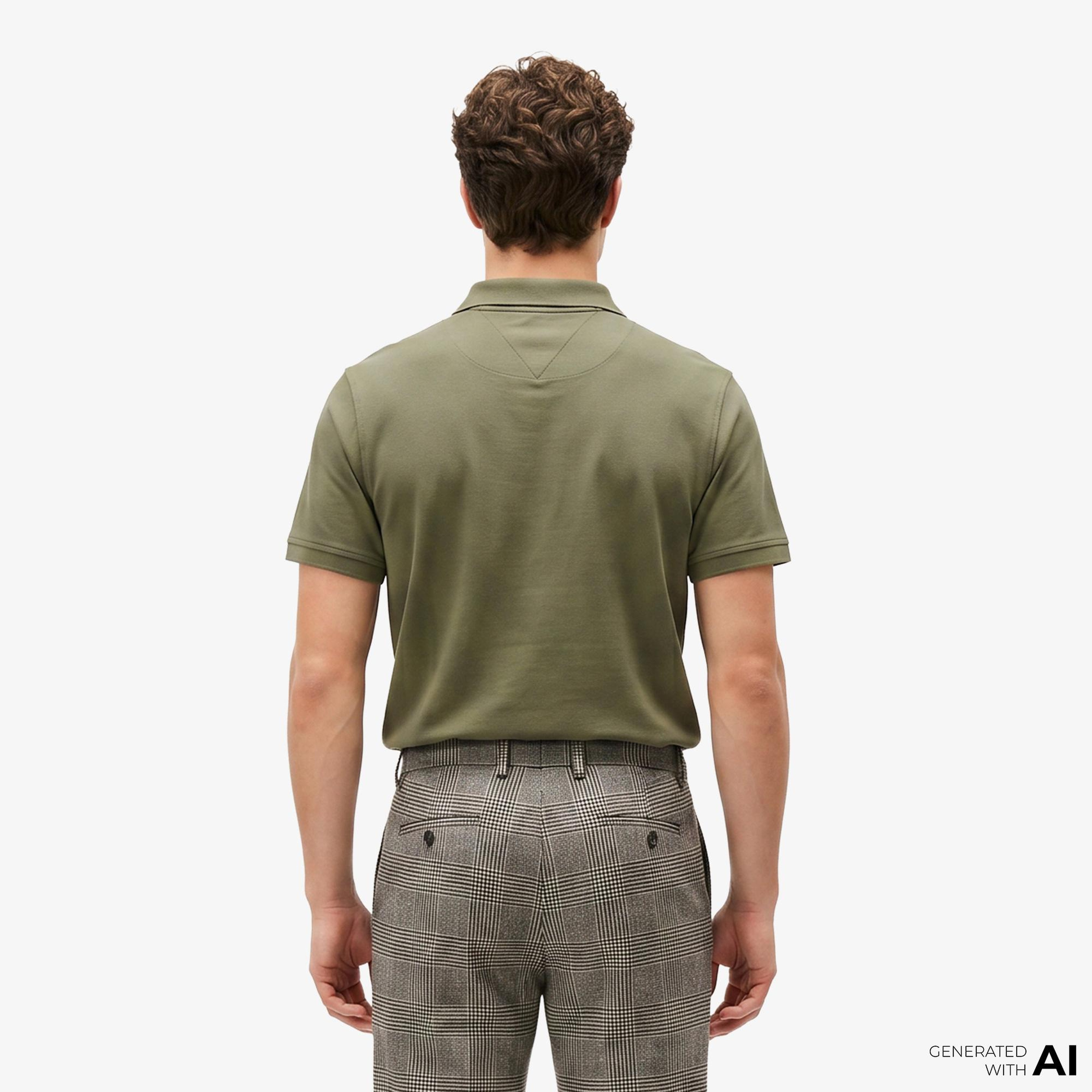 Tommy Hilfiger Elevated Essentials Erkek Yeşil Polo Yaka T-Shirt