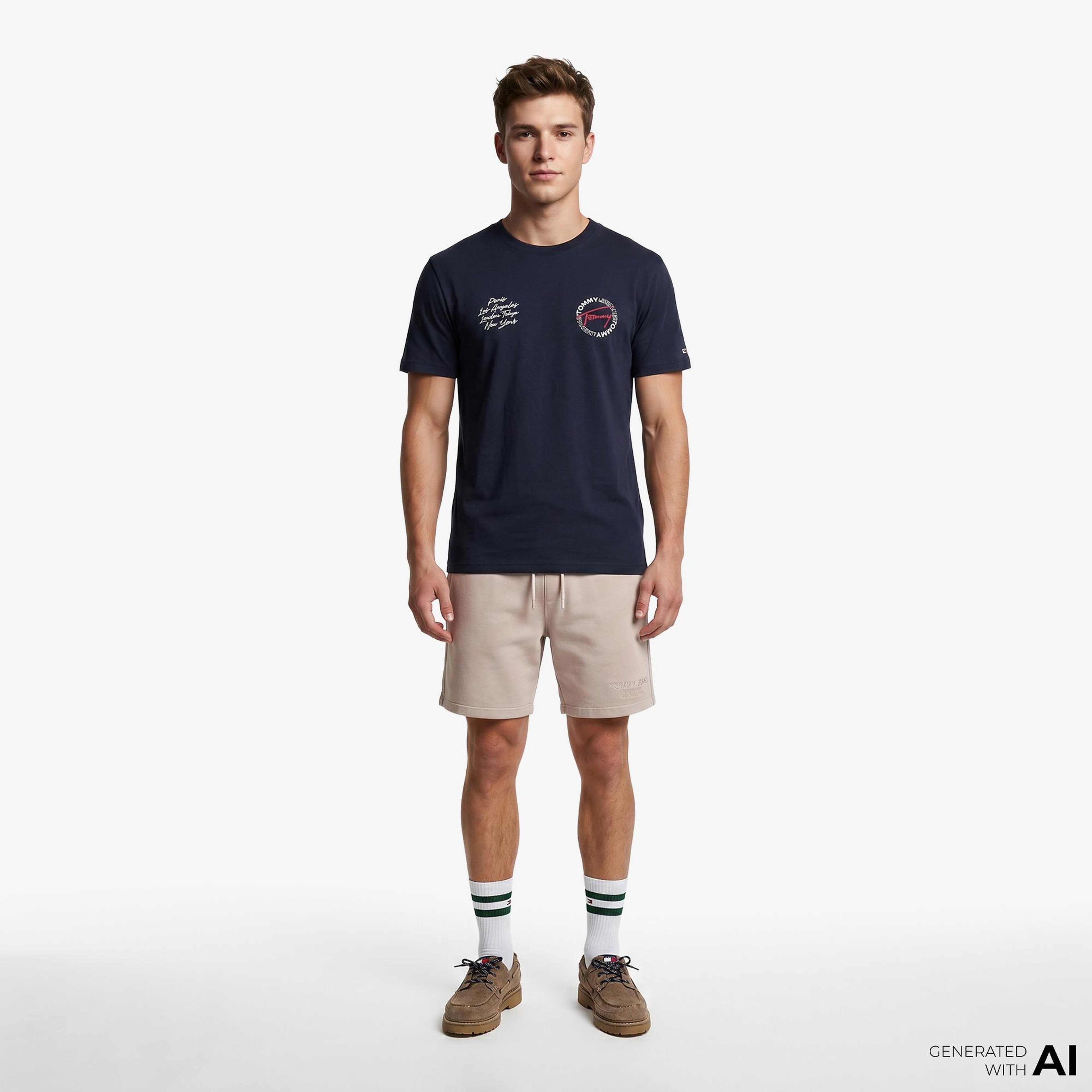 Tommy Hilfiger Signature Erkek Lacivert T-Shirt