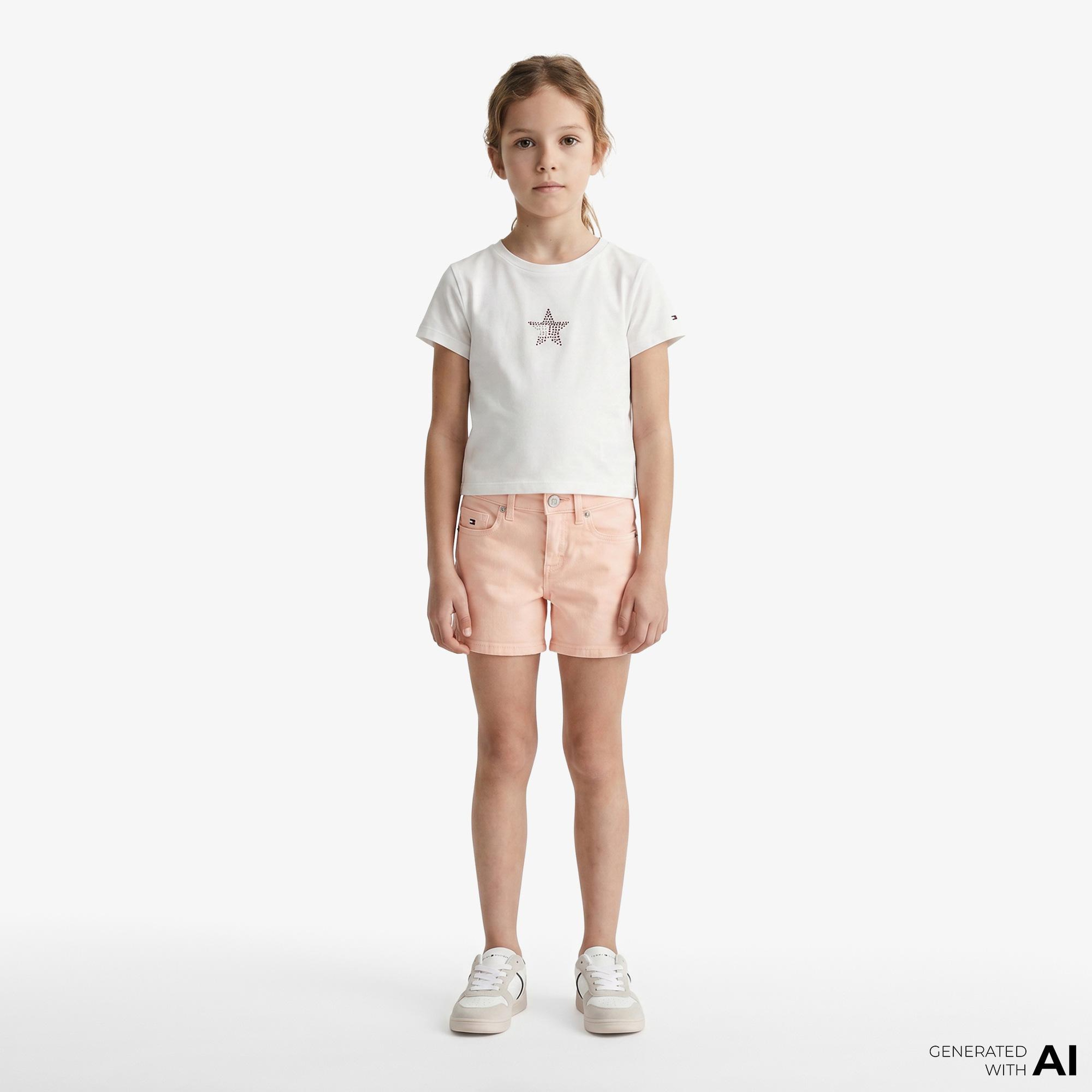 Tommy Hilfiger Star Çocuk Beyaz T-Shirt