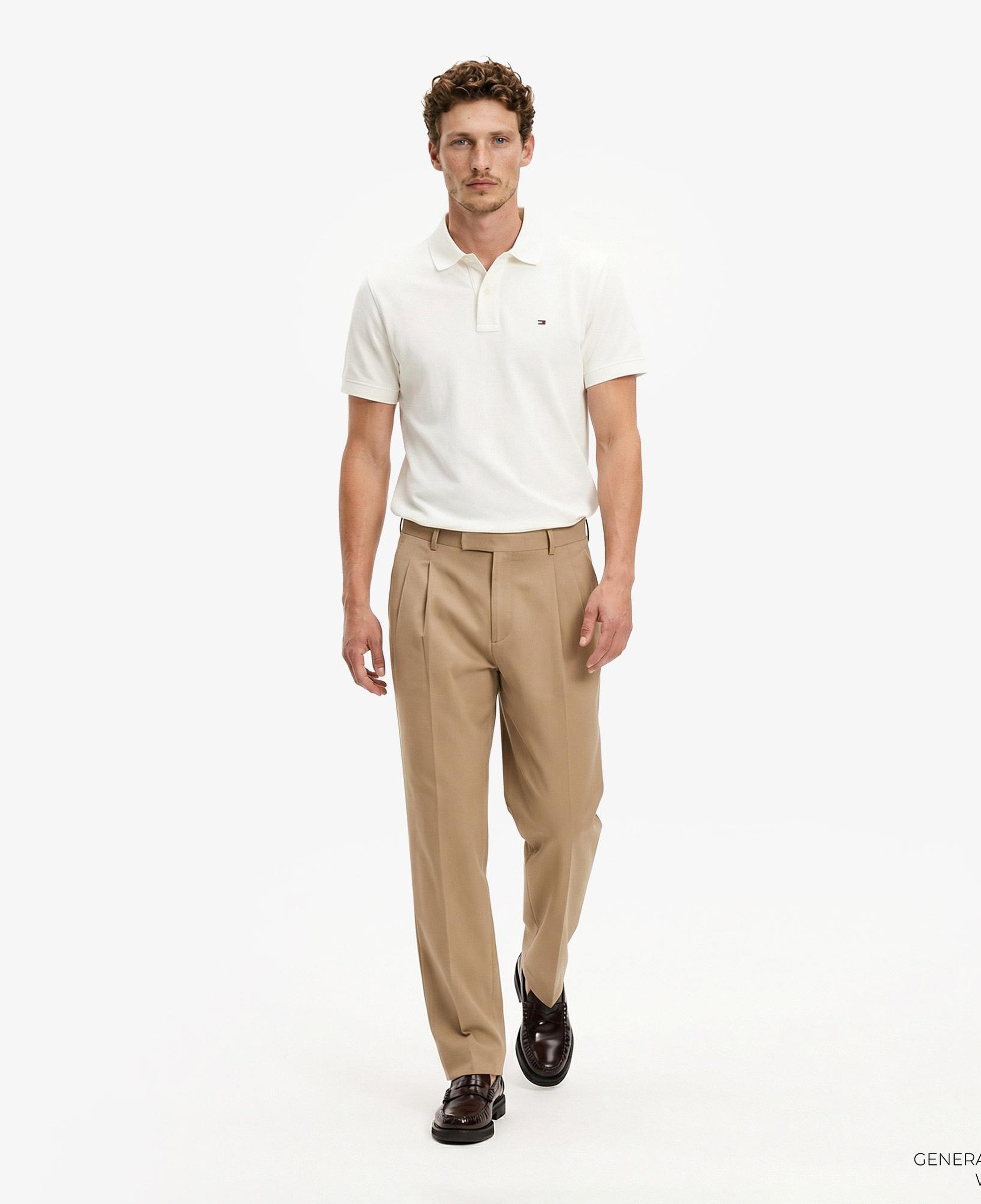 Tommy Hilfiger Classic Flag Erkek Beyaz Polo Yaka T-Shirt