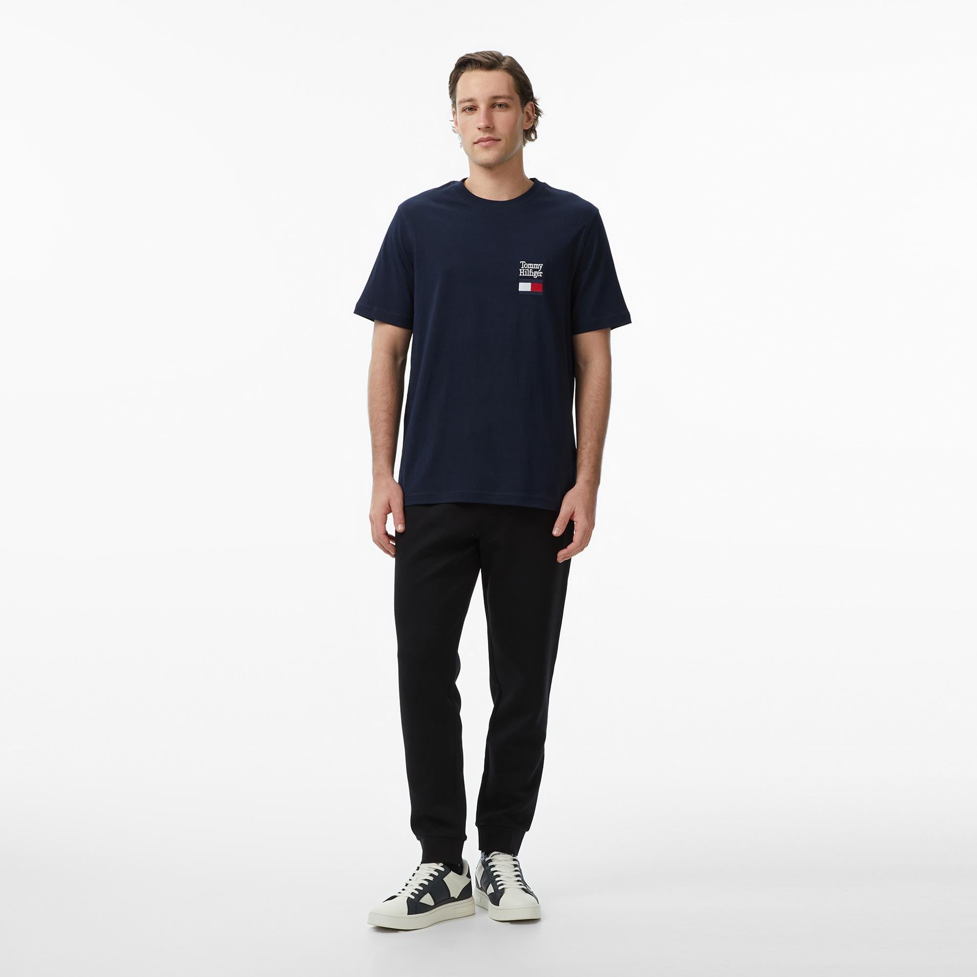 Tommy Hilfiger Brand Love Erkek Lacivert T-Shirt