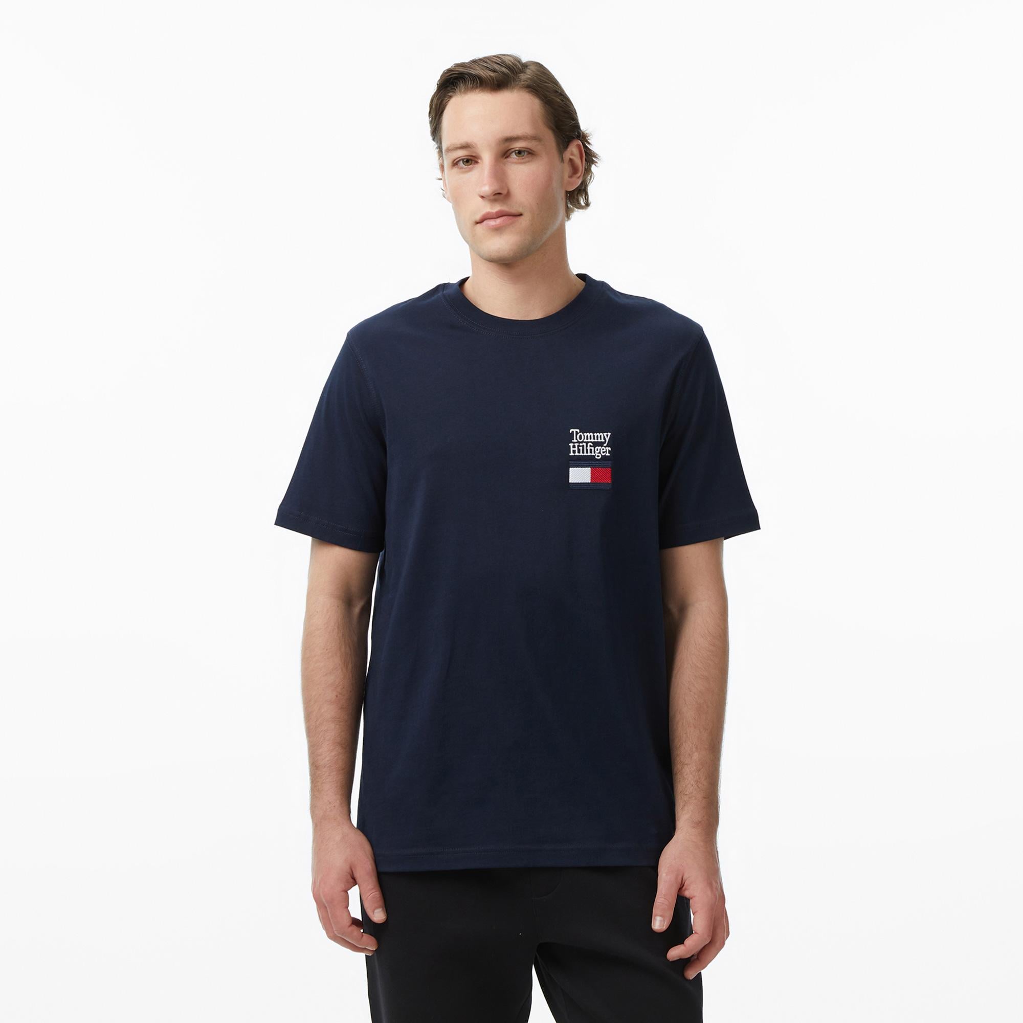 Tommy Hilfiger Brand Love Erkek Lacivert T-Shirt