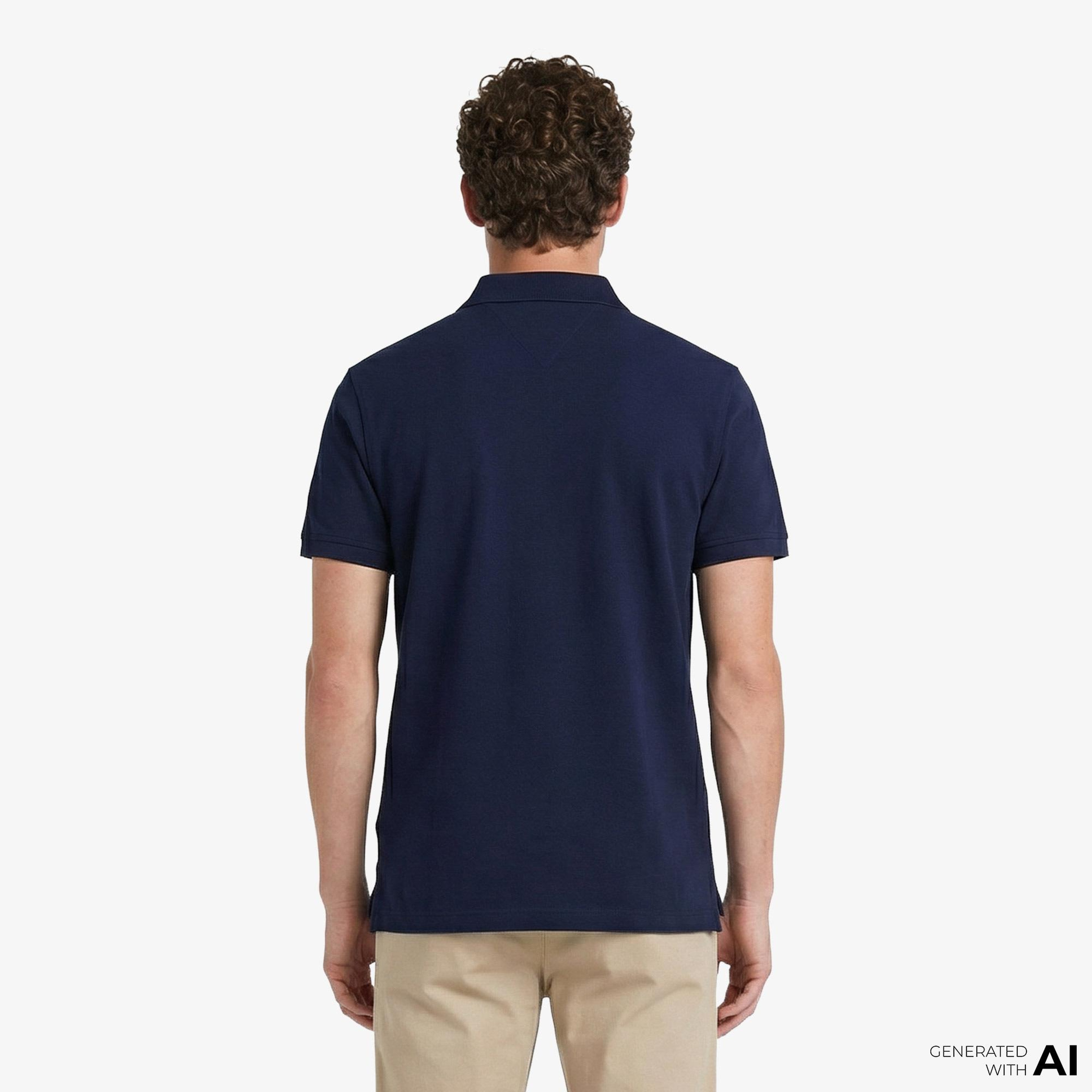 Tommy Hilfiger Elevated Essentials Erkek Lacivert Polo Yaka T-Shirt