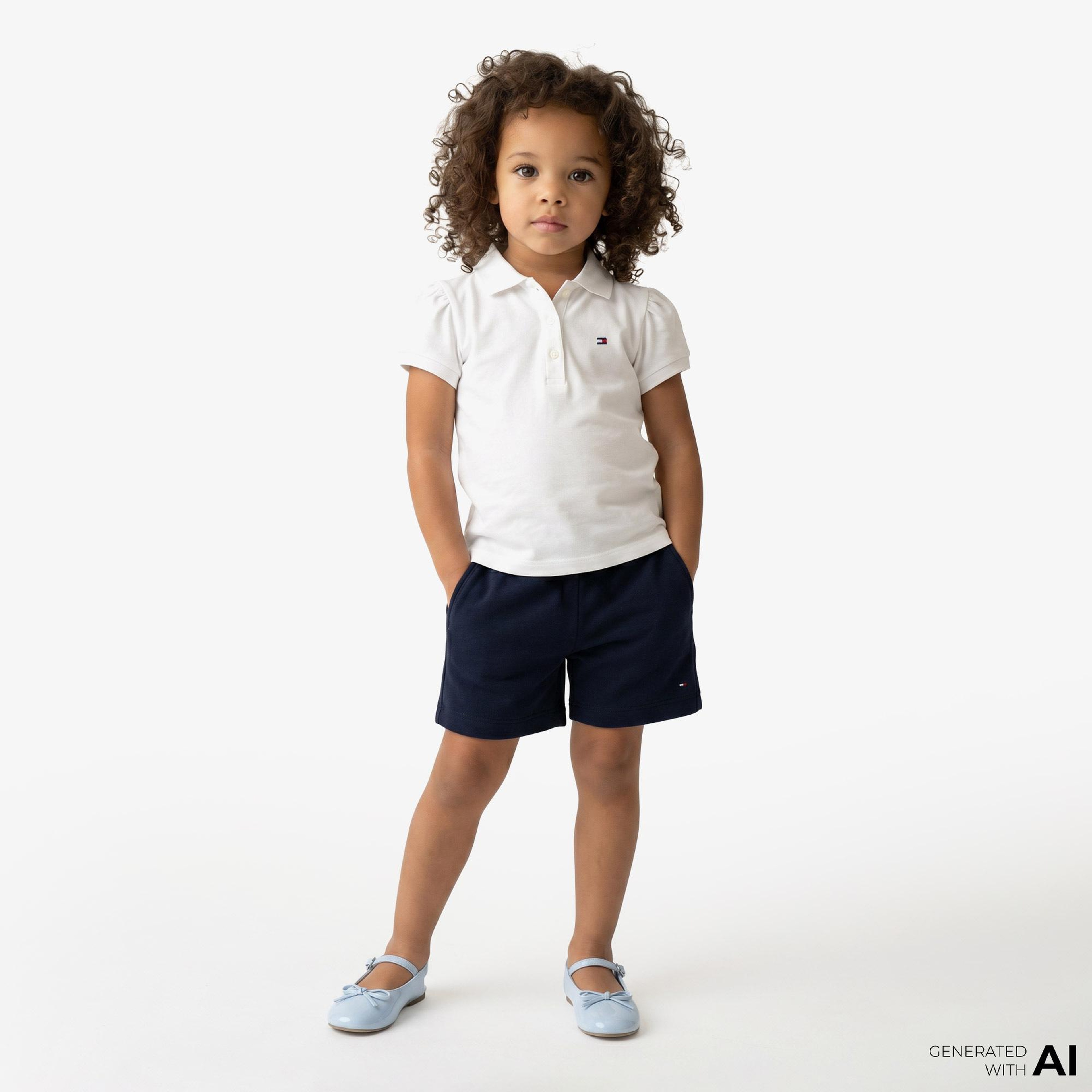 Tommy Hilfiger Little Çocuk Beyaz Polo Yaka T-Shirt