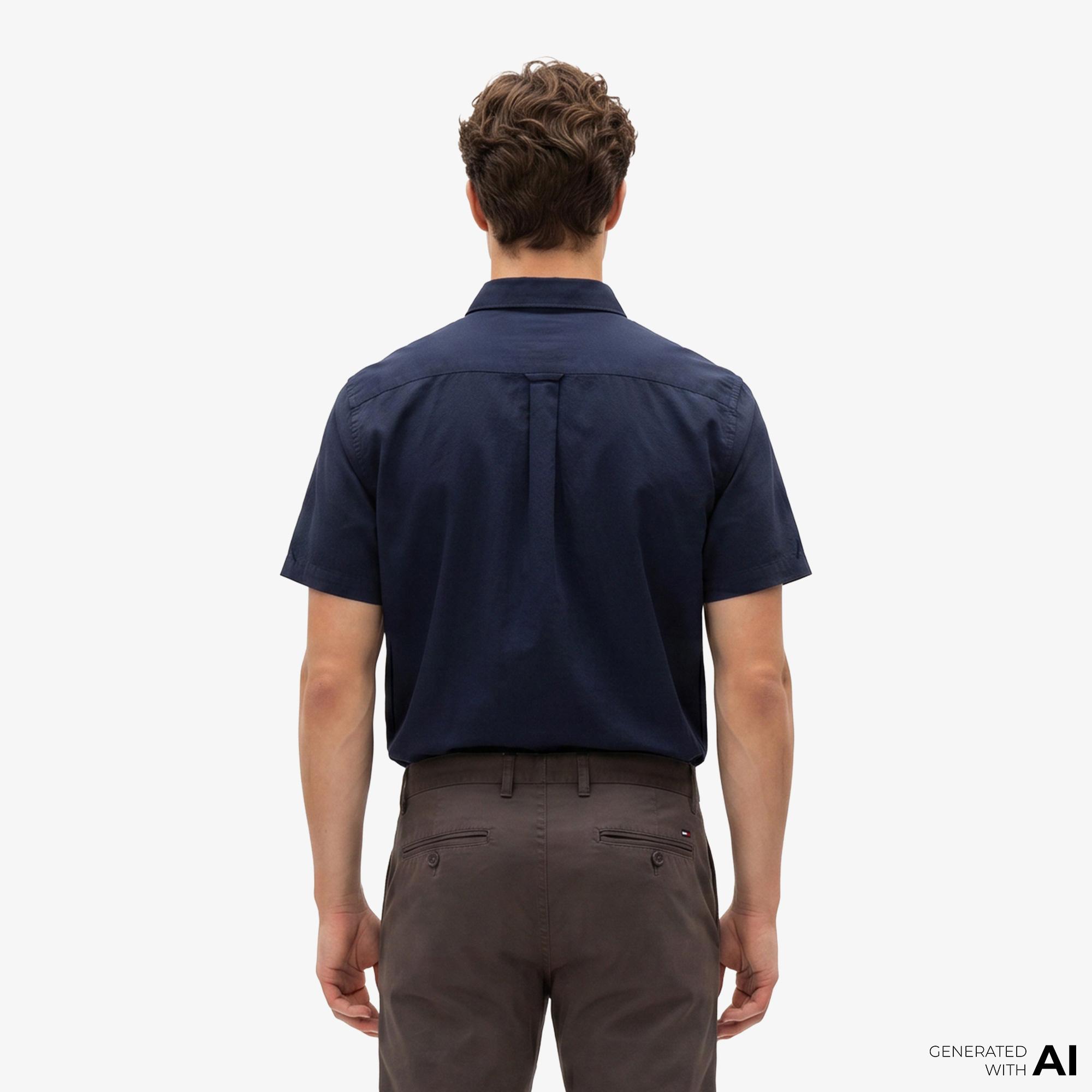 Tommy Hilfiger Textured Erkek Lacivert Gömlek
