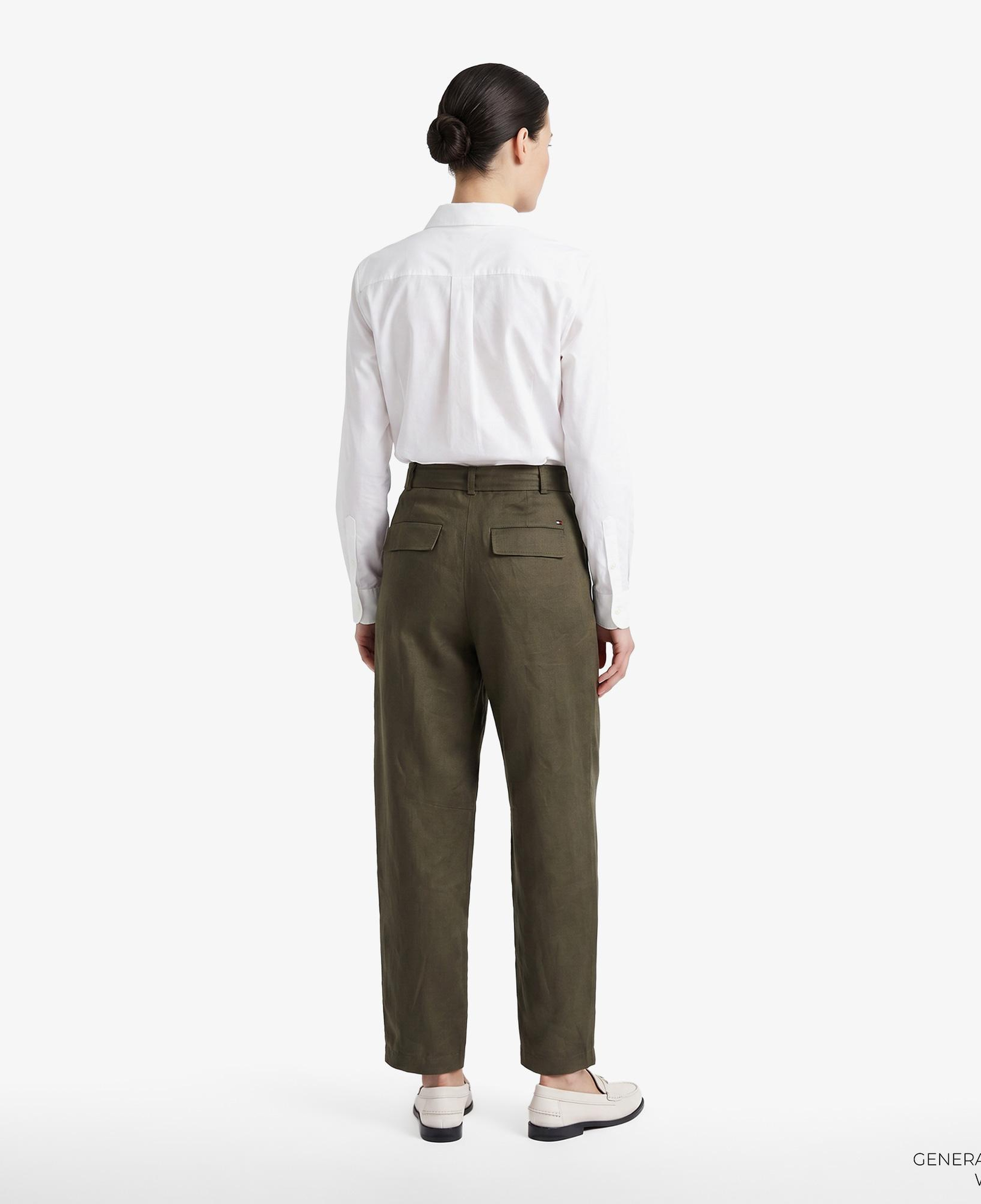 Tommy Hilfiger Linen Utility Kadın Yeşil Pantolon
