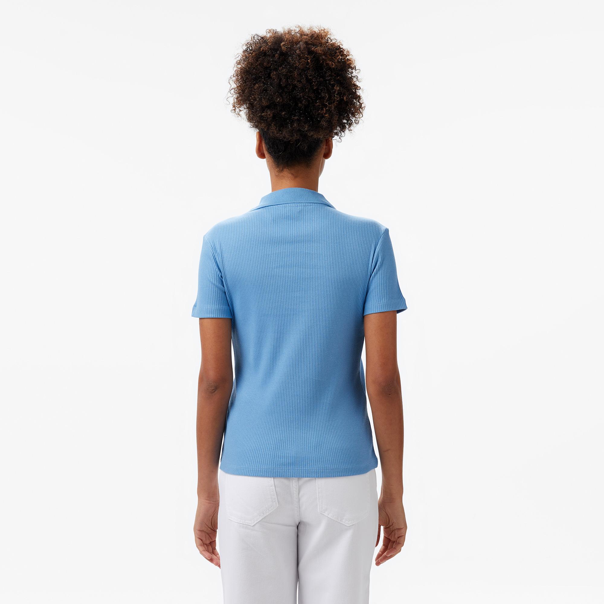 Nautica Kadın Mavi Slim Fit Polo Yaka T-Shirt