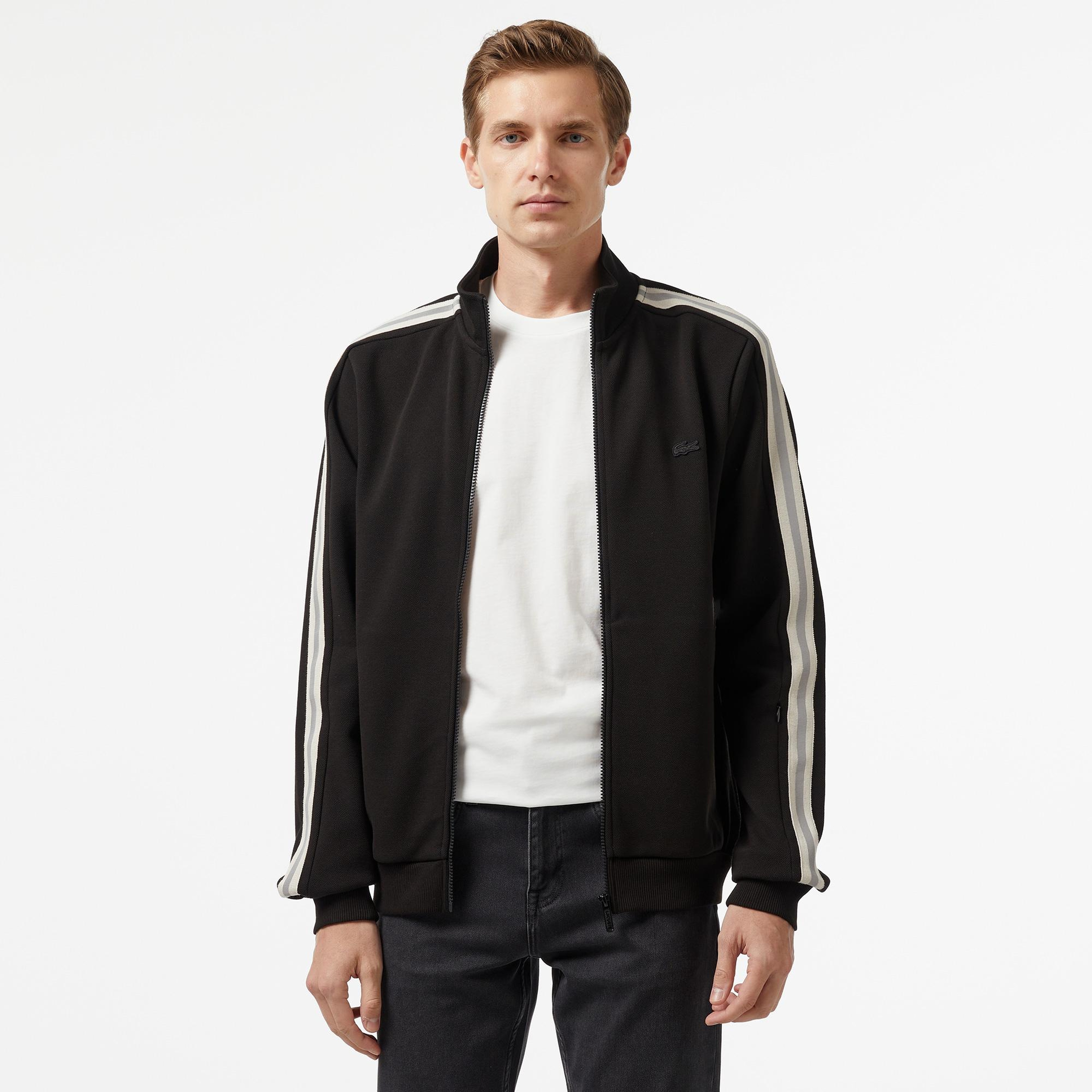 Lacoste Erkek Slim Fit Fermuarlı Siyah Sweatshirt