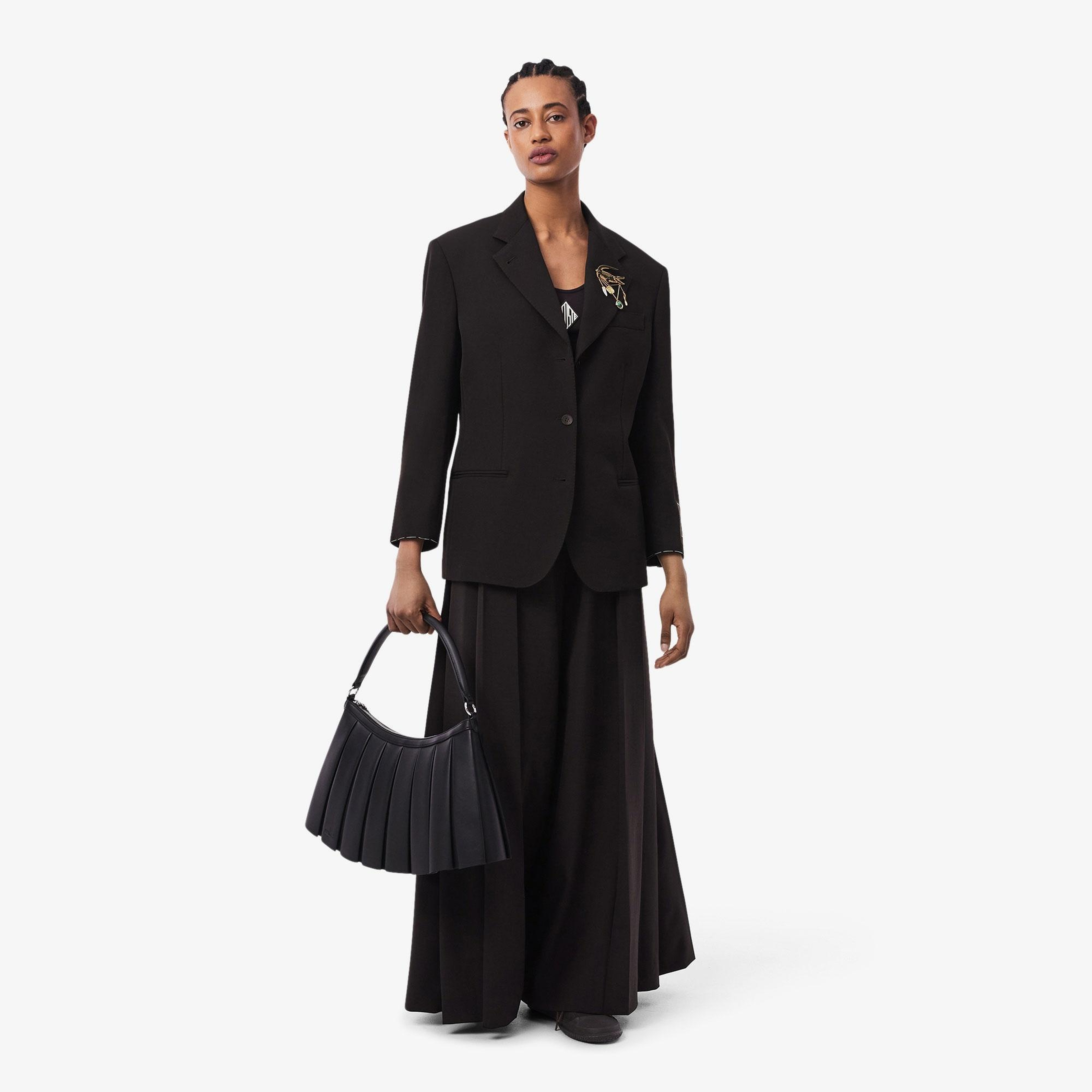 Lacoste Runway Large Lenglen Unisex Deri Siyah Omuz Çantası