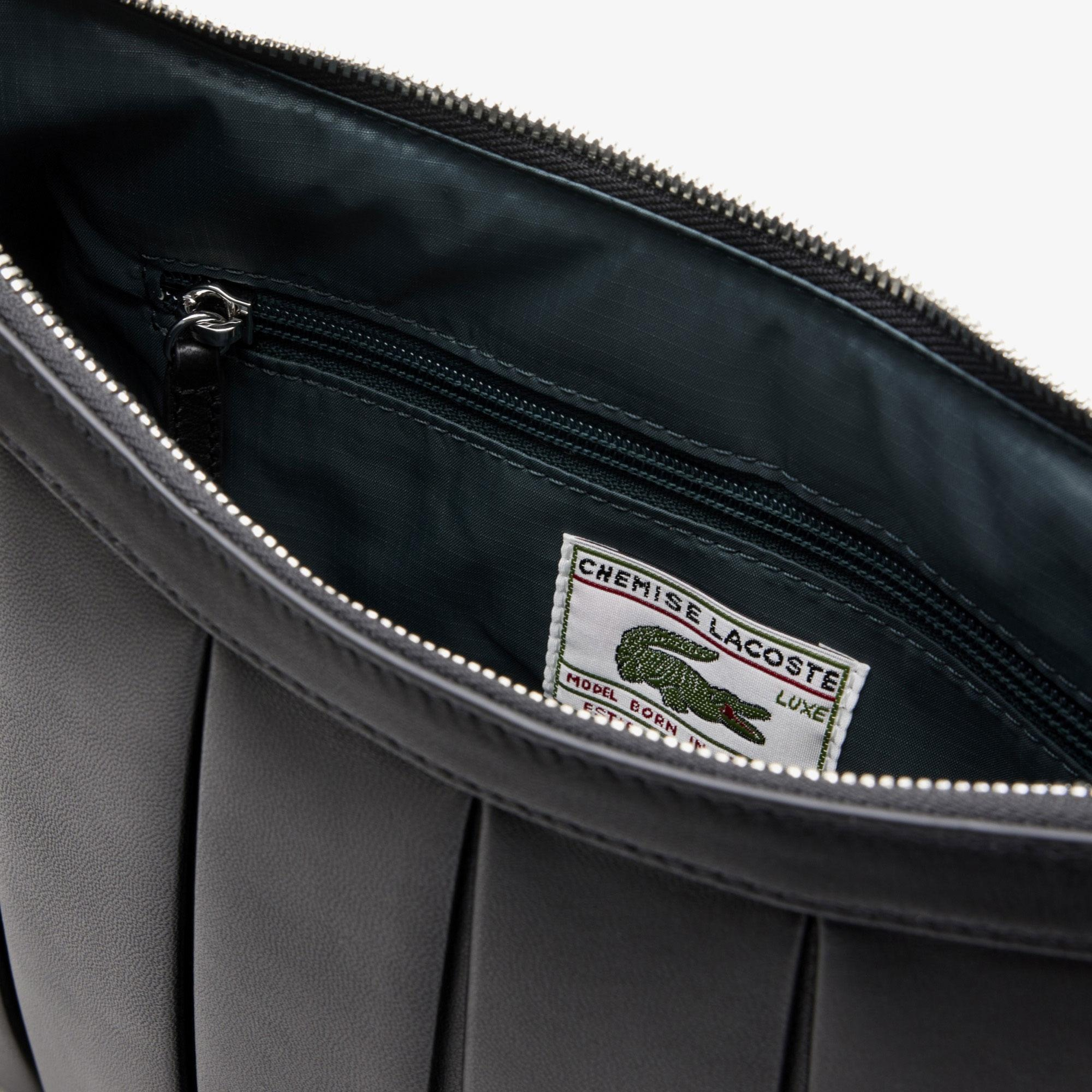 Lacoste Runway Large Lenglen Unisex Deri Siyah Omuz Çantası