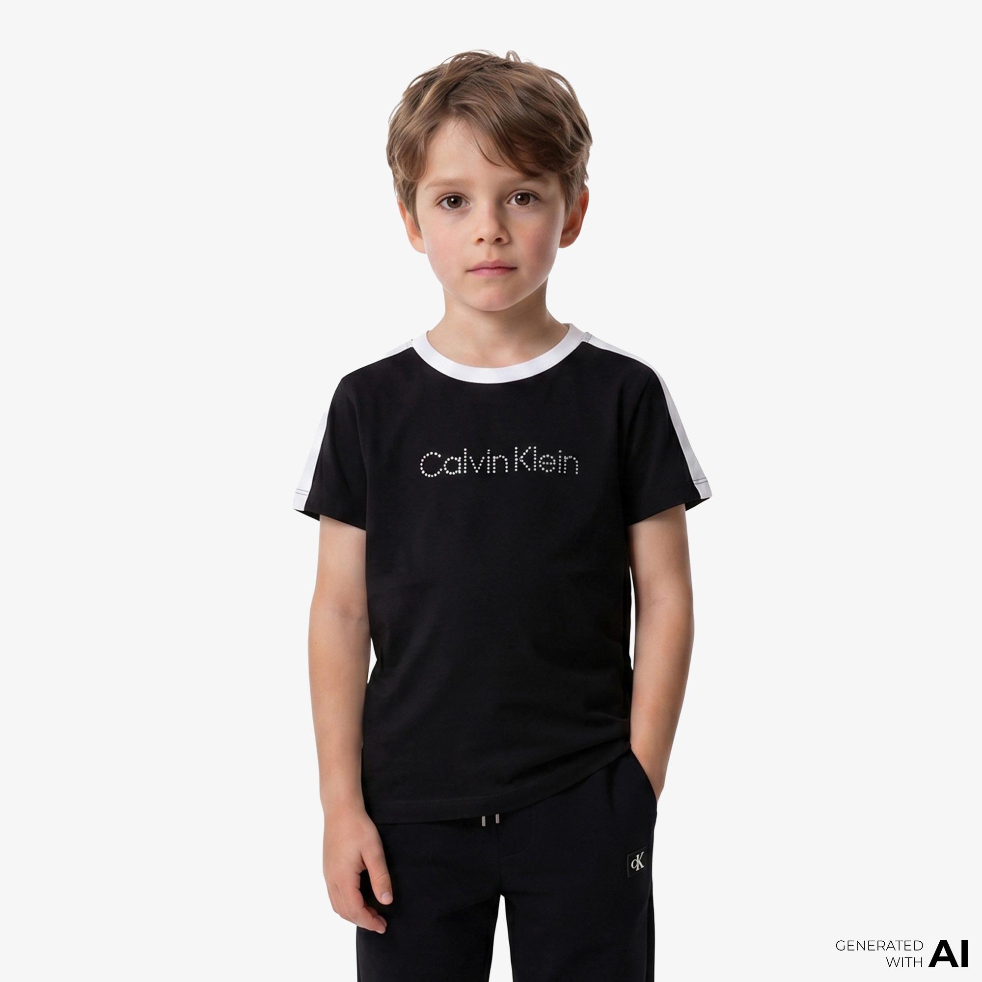 Calvin Klein Taping Çocuk Siyah T-Shirt