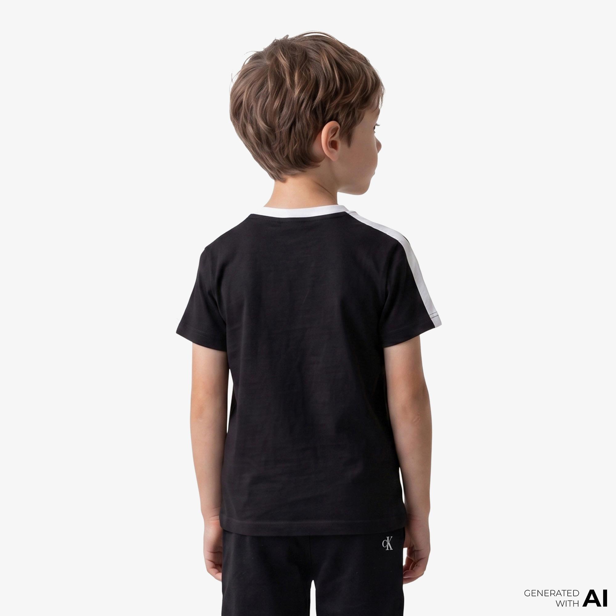 Calvin Klein Taping Çocuk Siyah T-Shirt