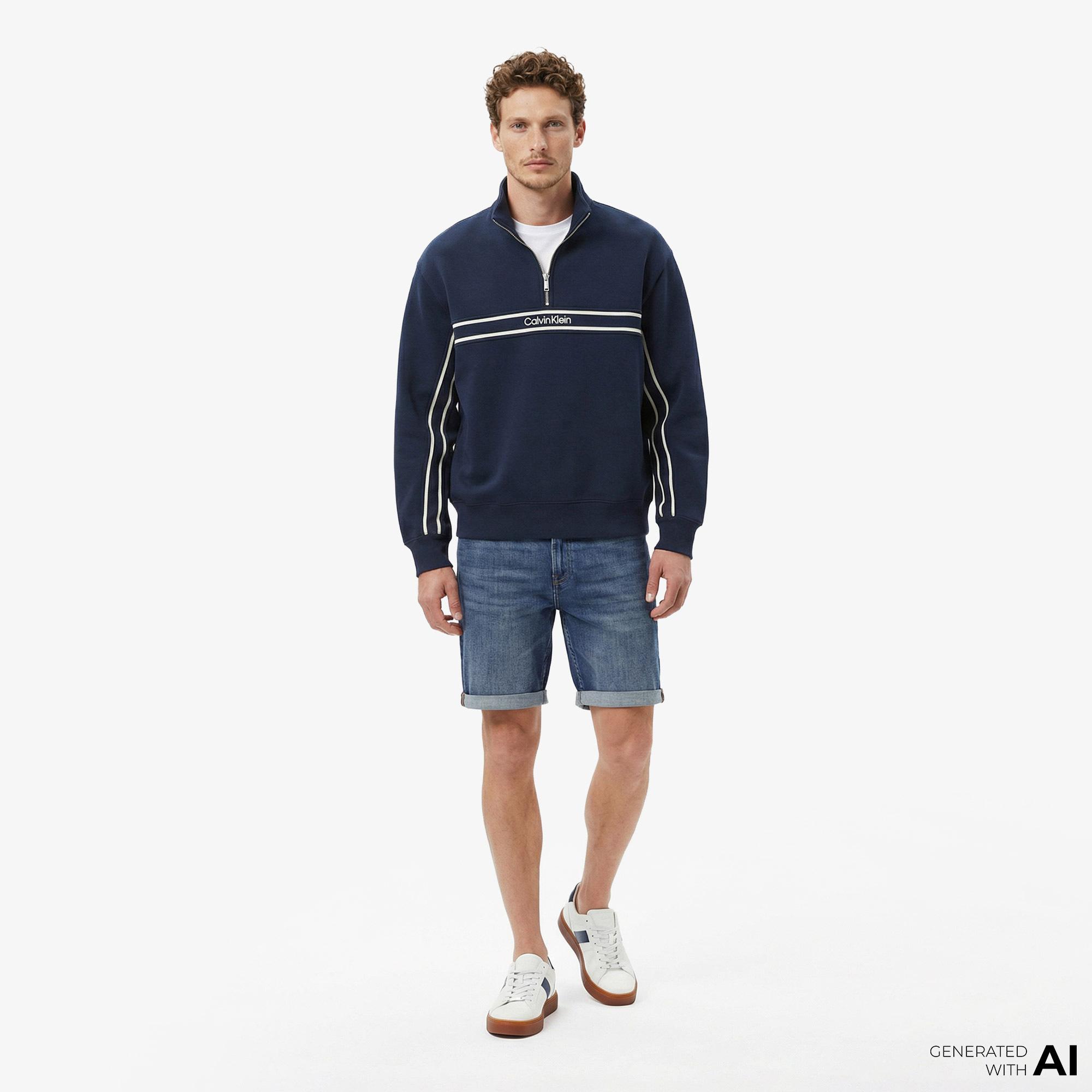 Calvin Klein Slim Hampton Erkek Mavi Şort