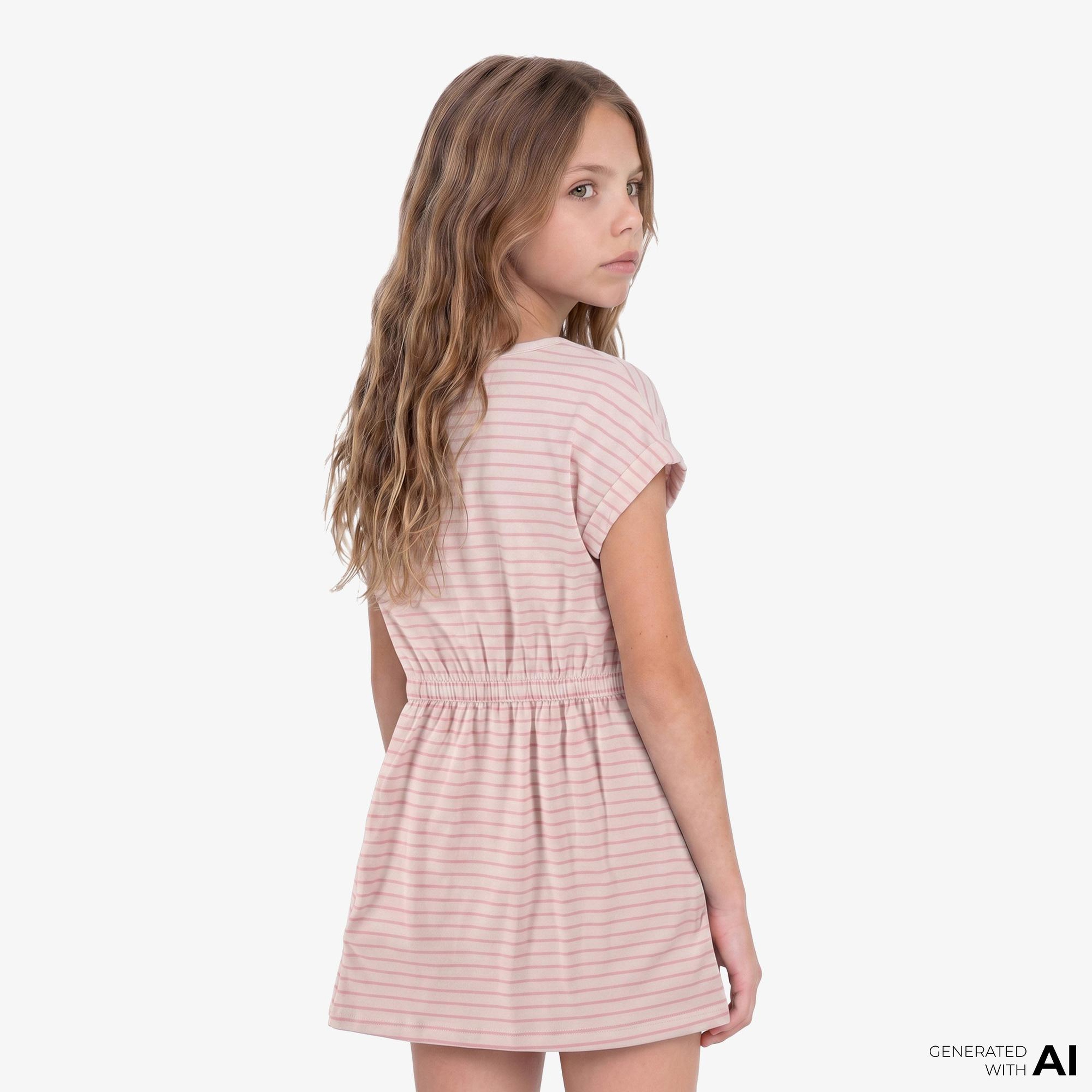 Calvin Klein Feeder Stripe Çocuk Pembe Elbise