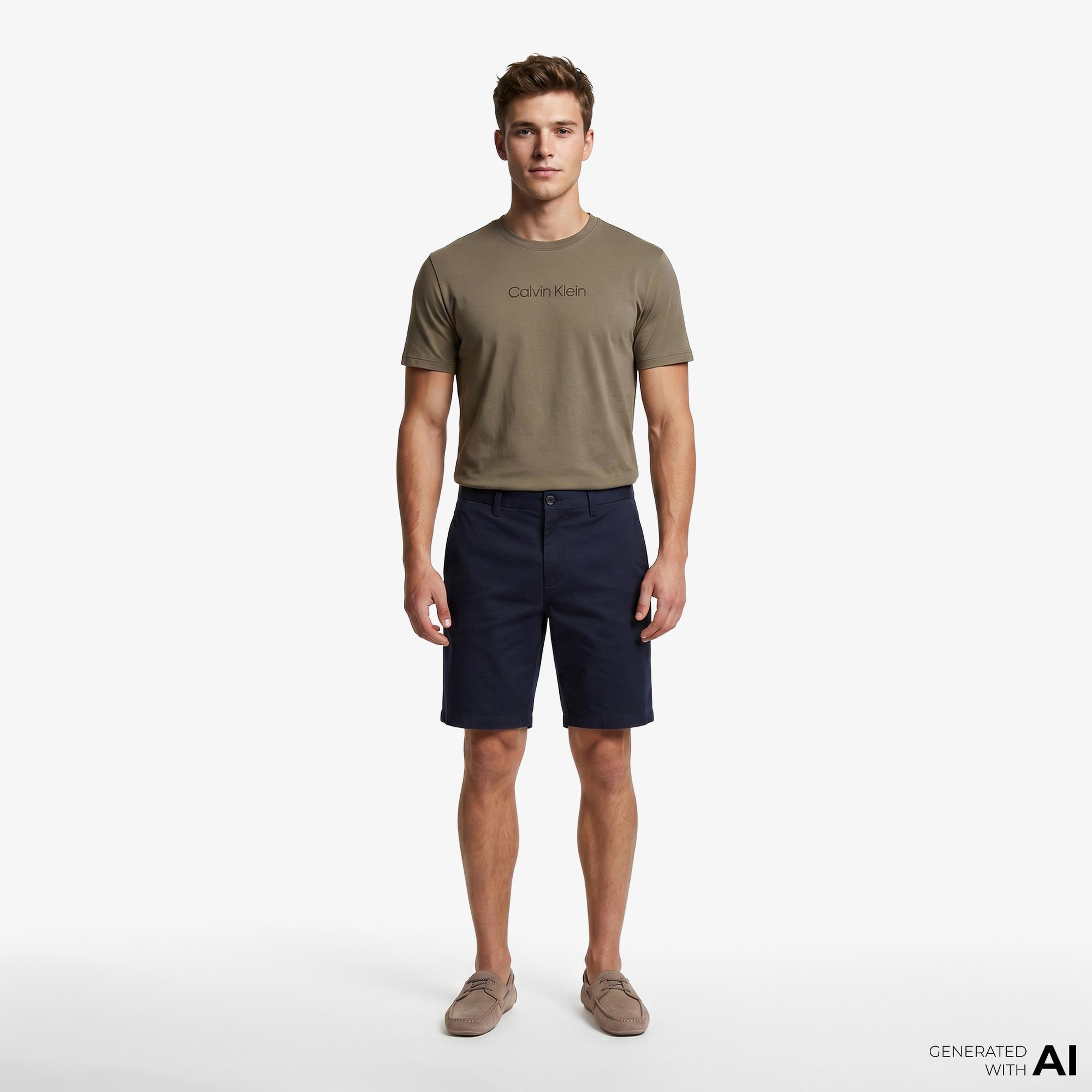 Calvin Klein Refined Stretch Classic Erkek Mavi Şort