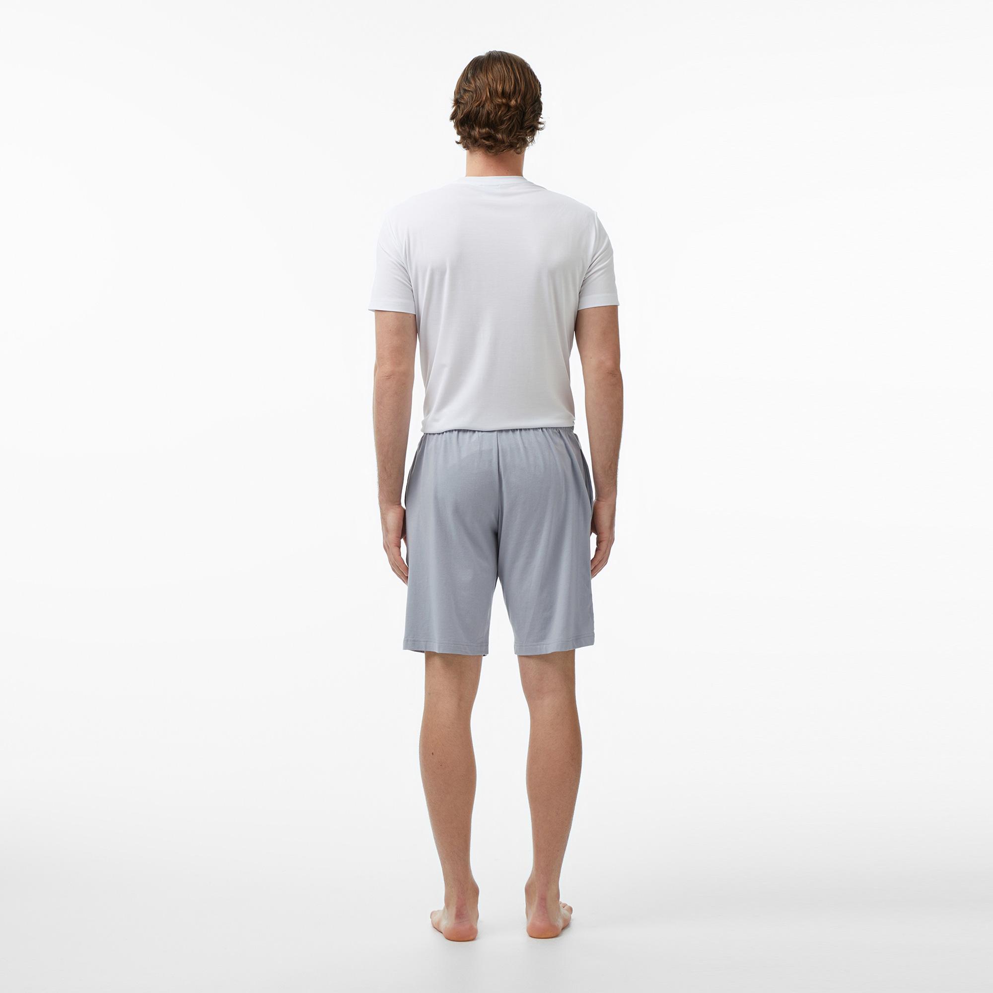 Calvin Klein Monogram Sleep Short Erkek Gri Üst Pijama