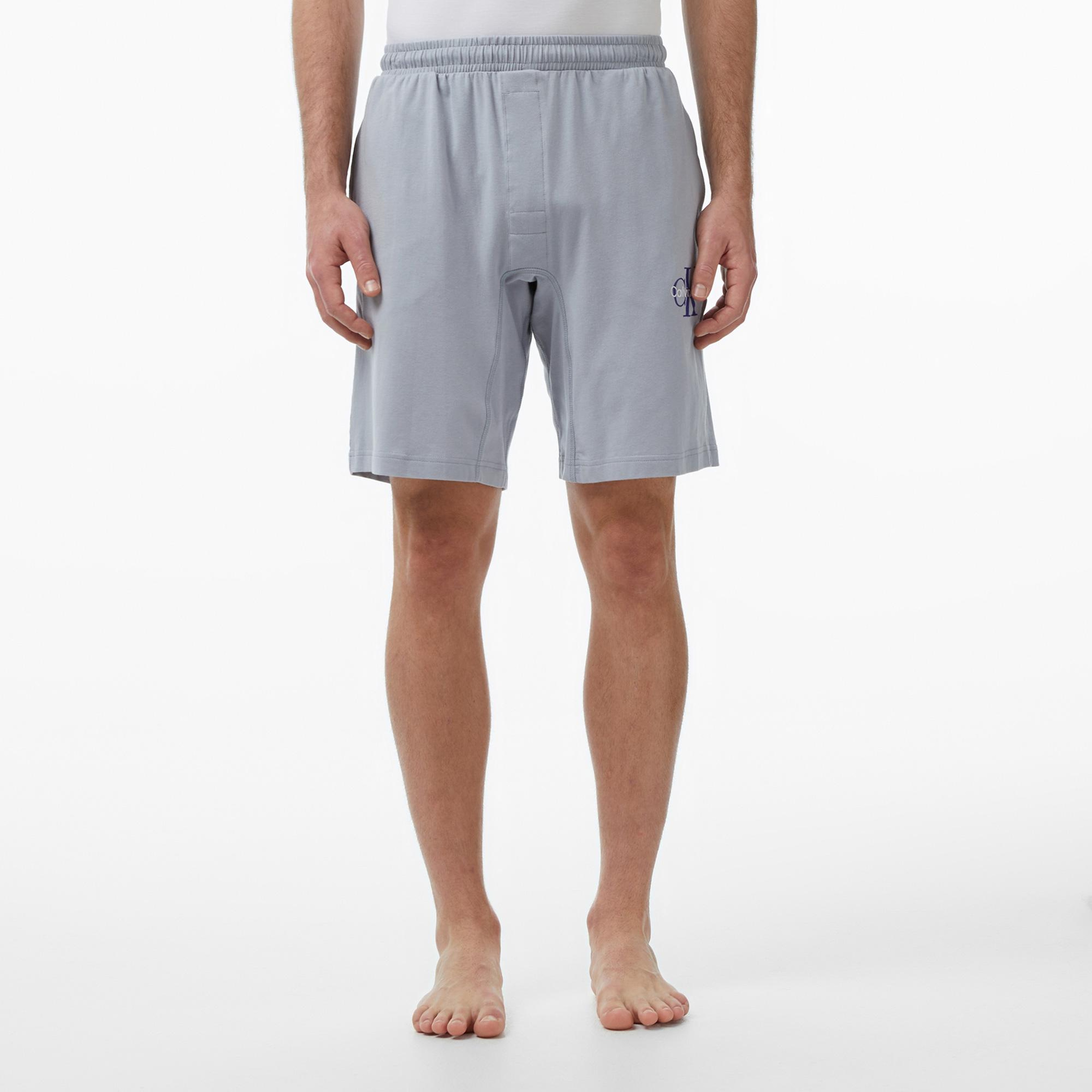 Calvin Klein Monogram Sleep Short Erkek Gri Üst Pijama