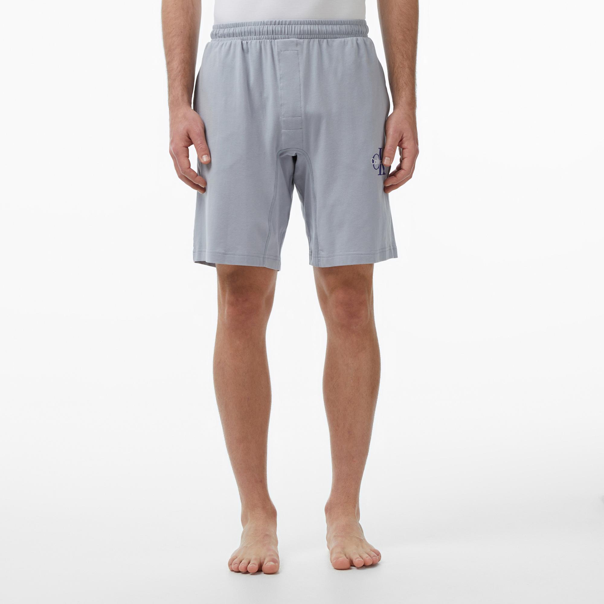 Calvin Klein Monogram Sleep Short Erkek Gri Üst Pijama