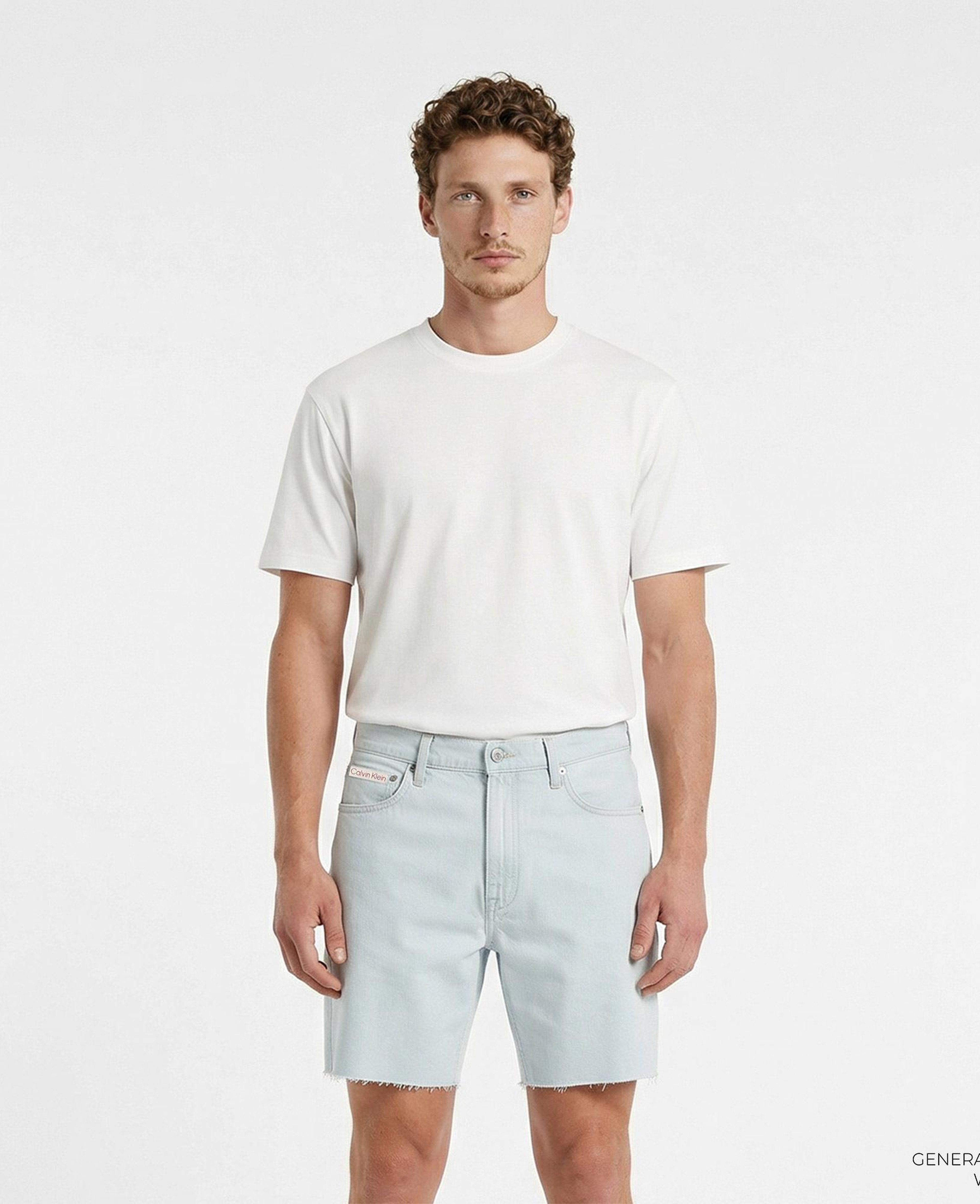 Calvin Klein Classic Bleachout 205 Erkek Mavi Şort