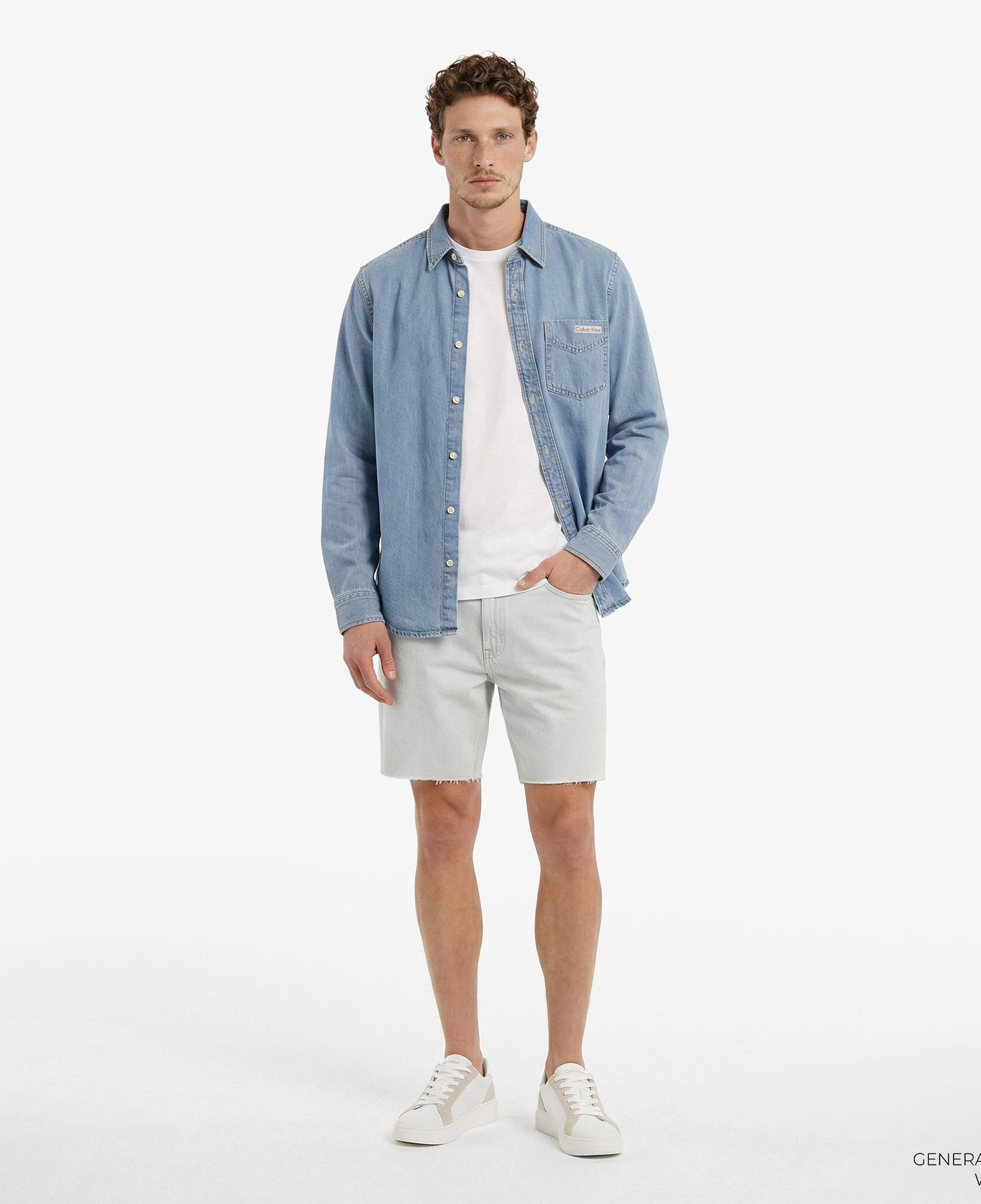Calvin Klein Classic Bleachout 205 Erkek Mavi Şort