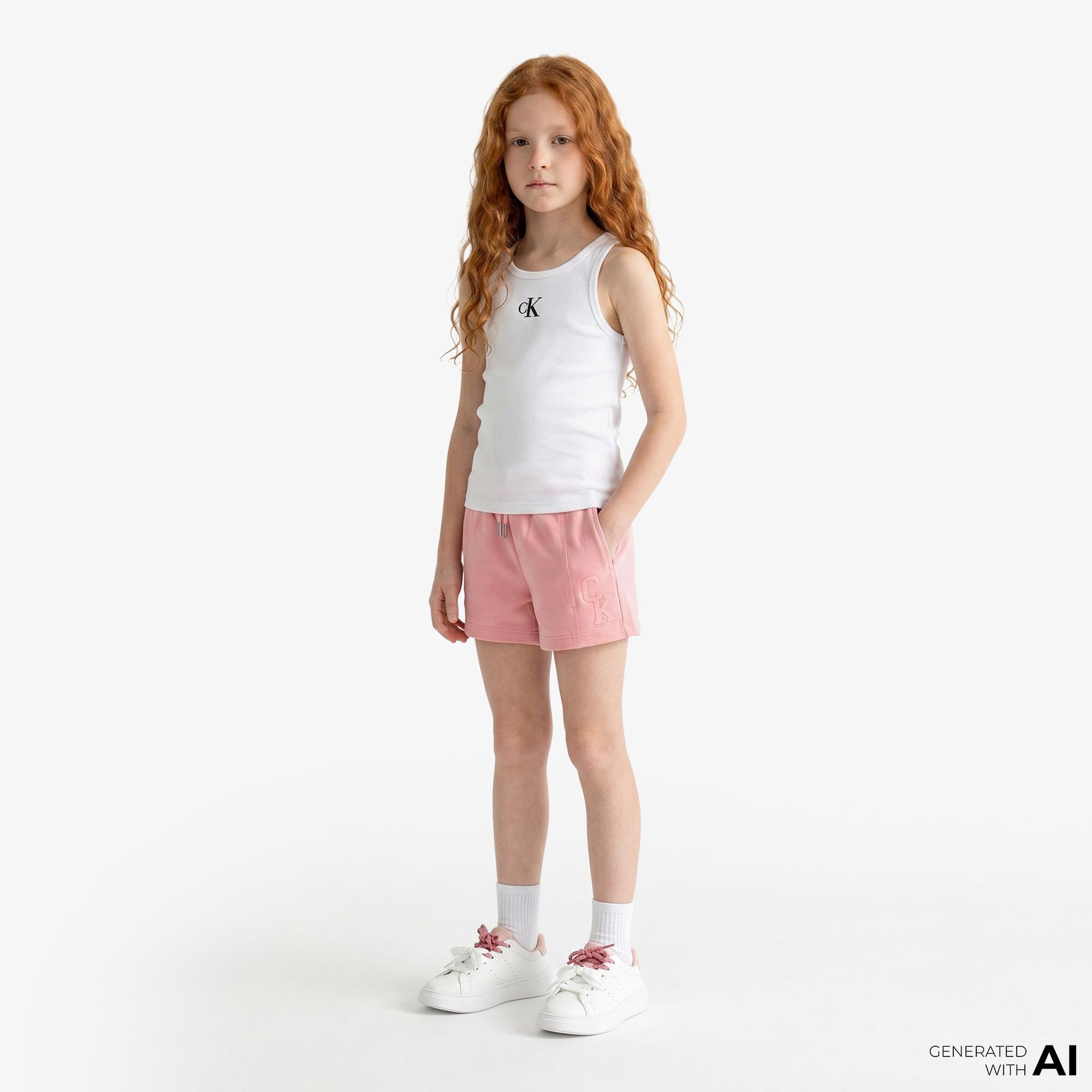 Calvin Klein French Terry Çocuk Pembe Şort