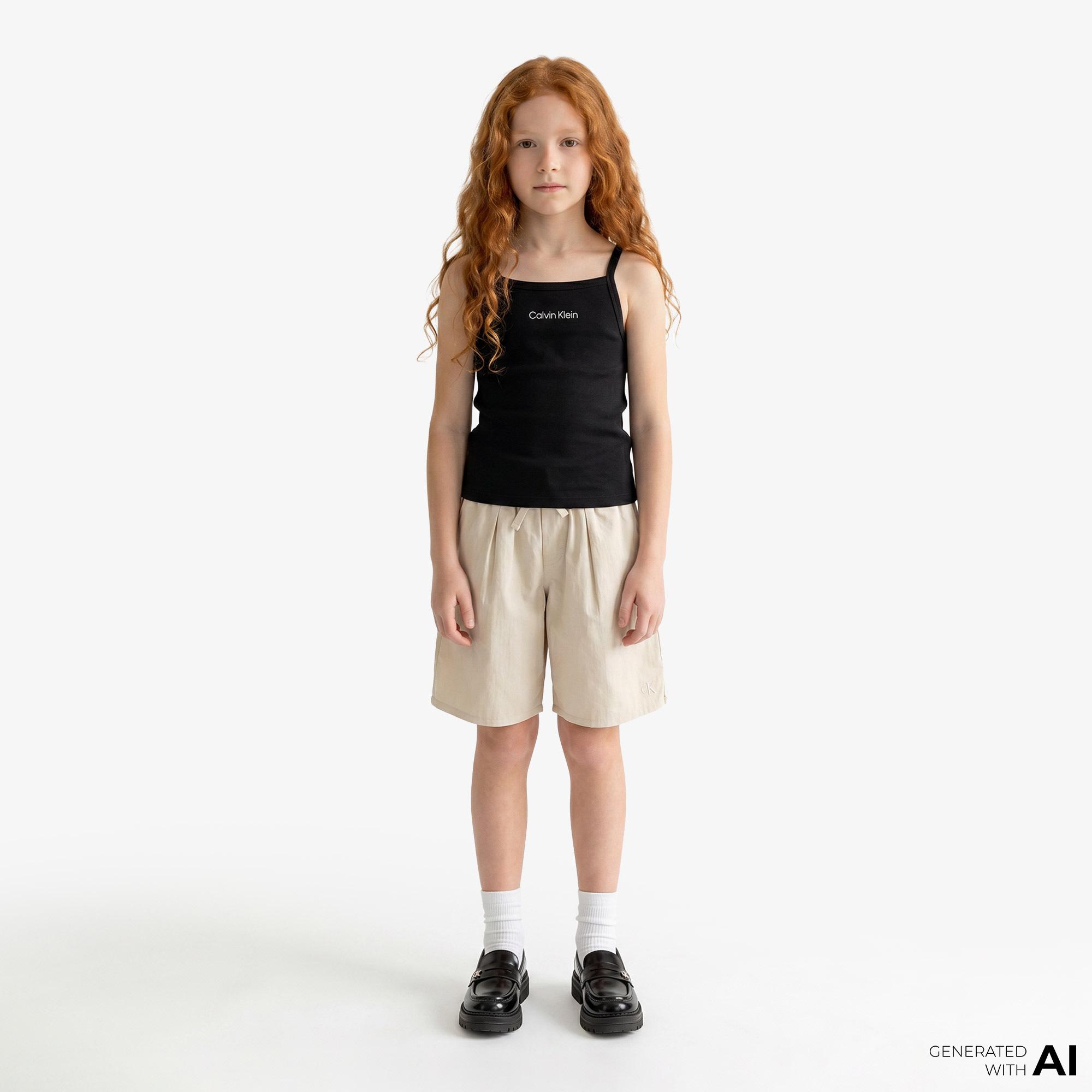 Calvin Klein Punto Strap Çocuk Siyah T-Shirt