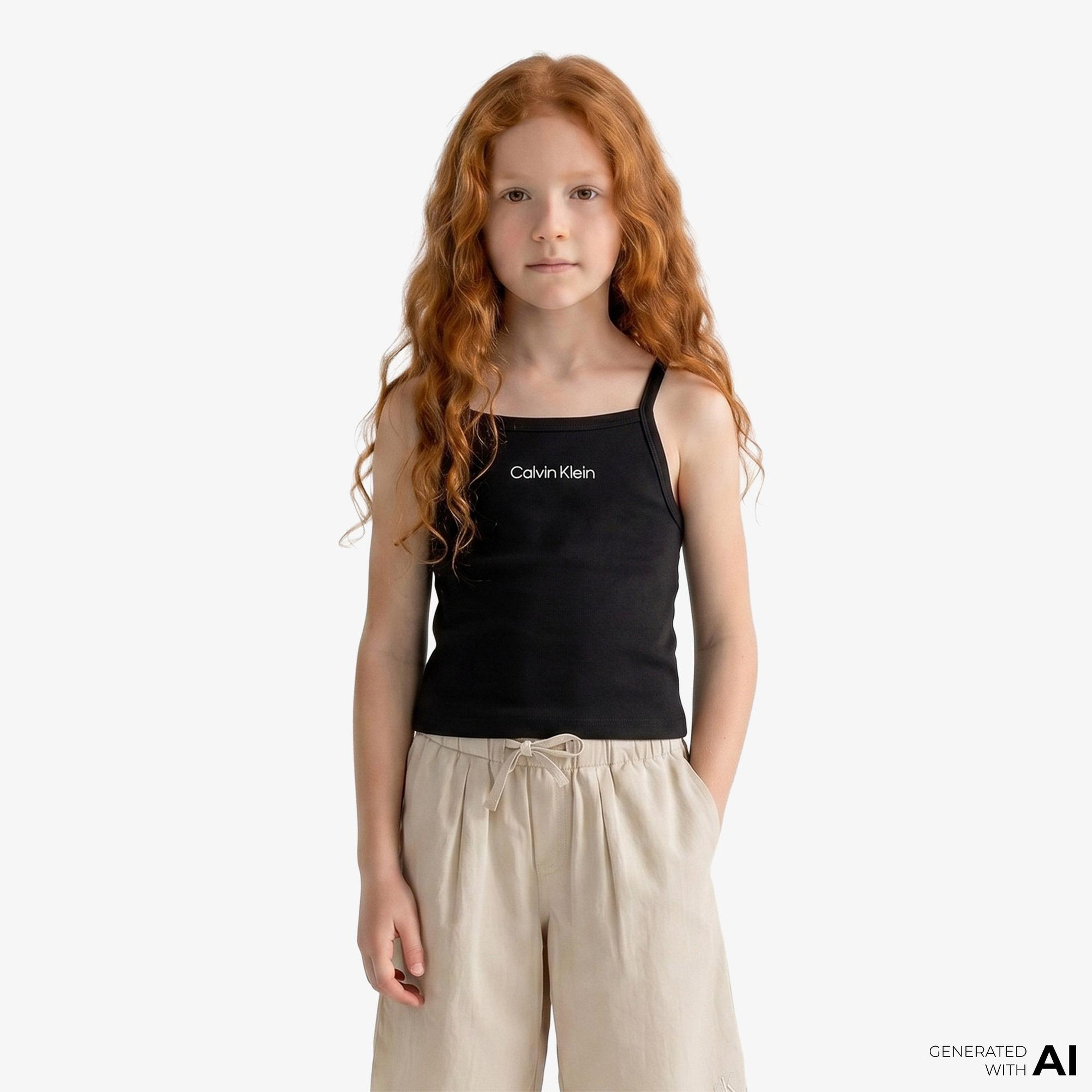 Calvin Klein Punto Strap Çocuk Siyah T-Shirt