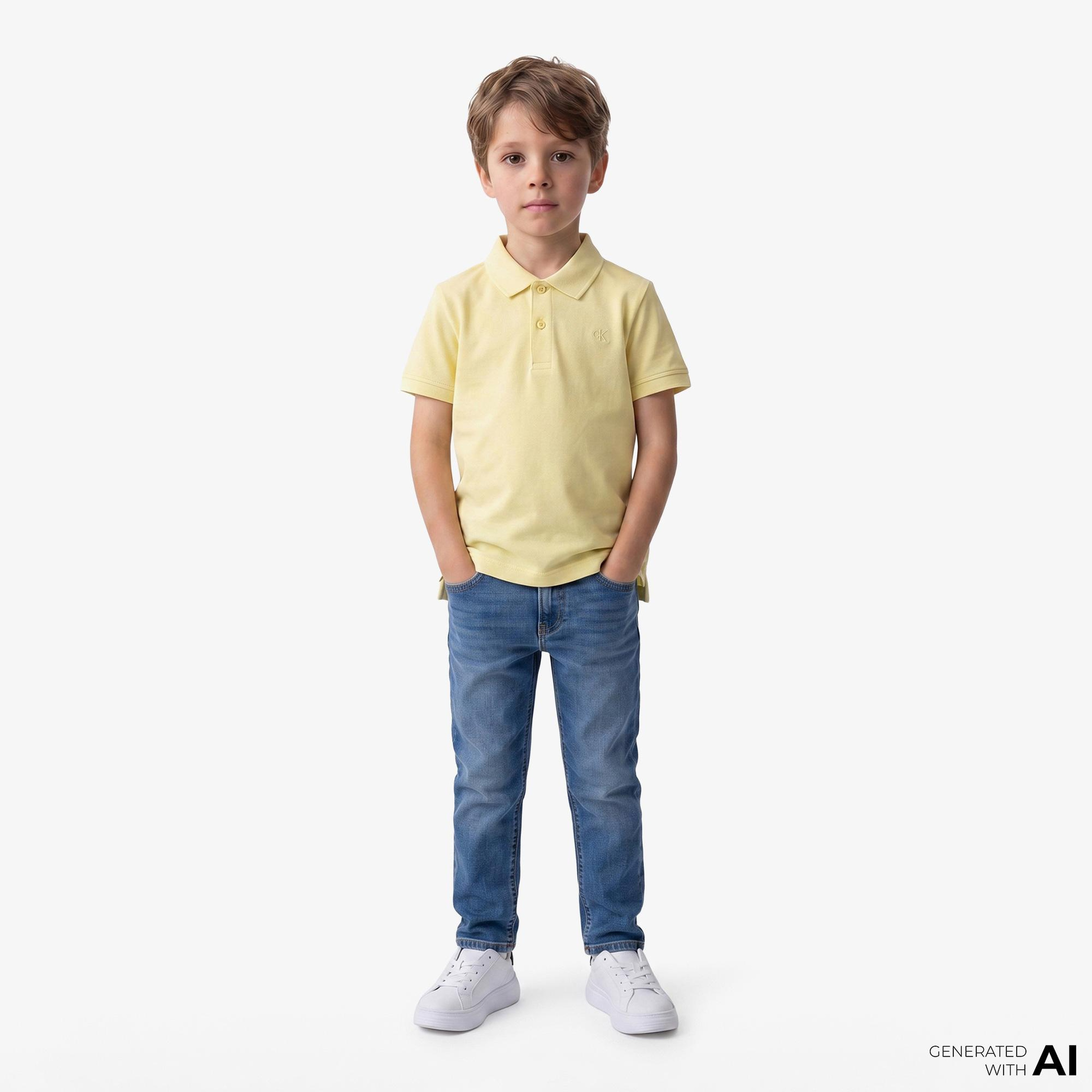 Calvin Klein Solid Çocuk Sarı Polo