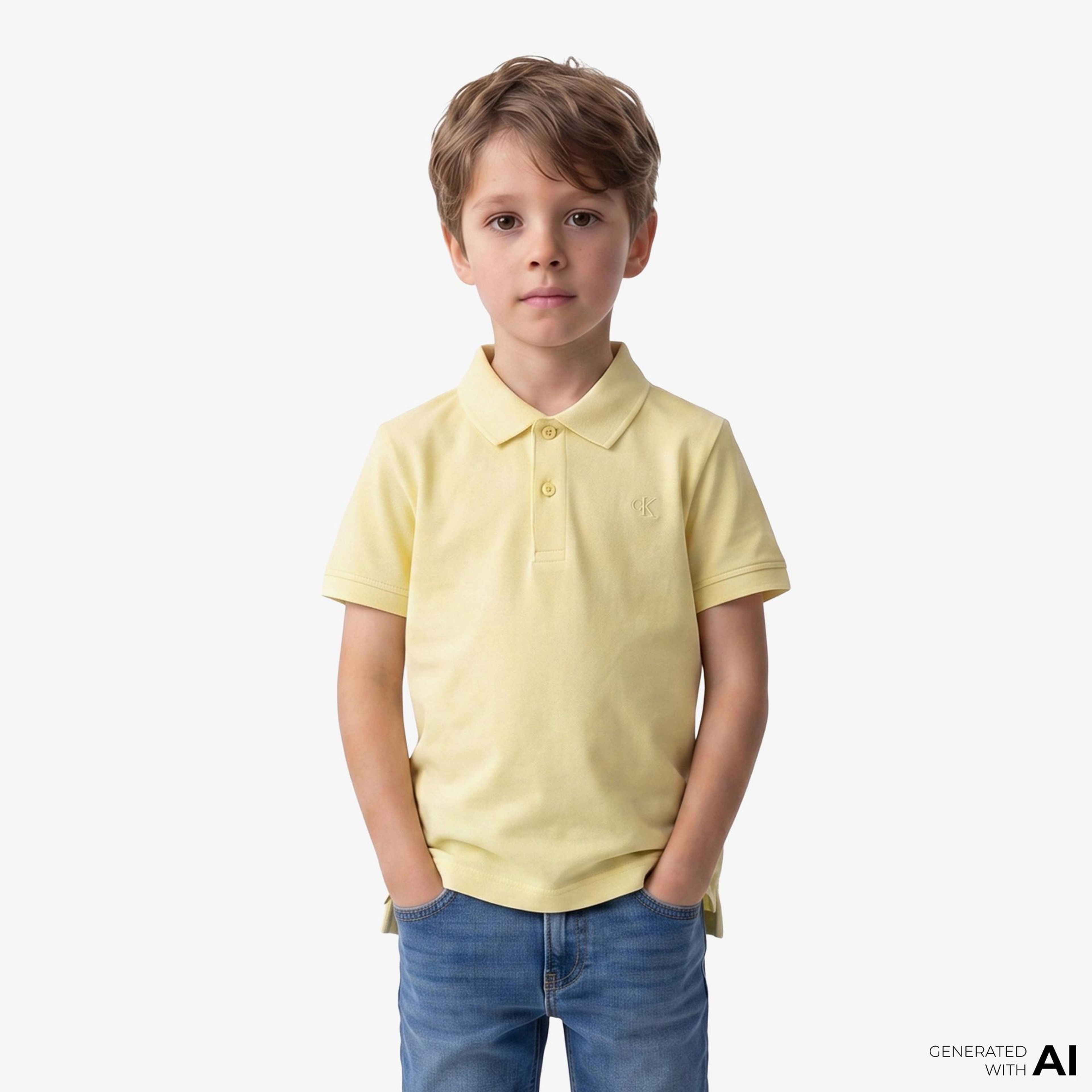 Calvin Klein Solid Çocuk Sarı Polo
