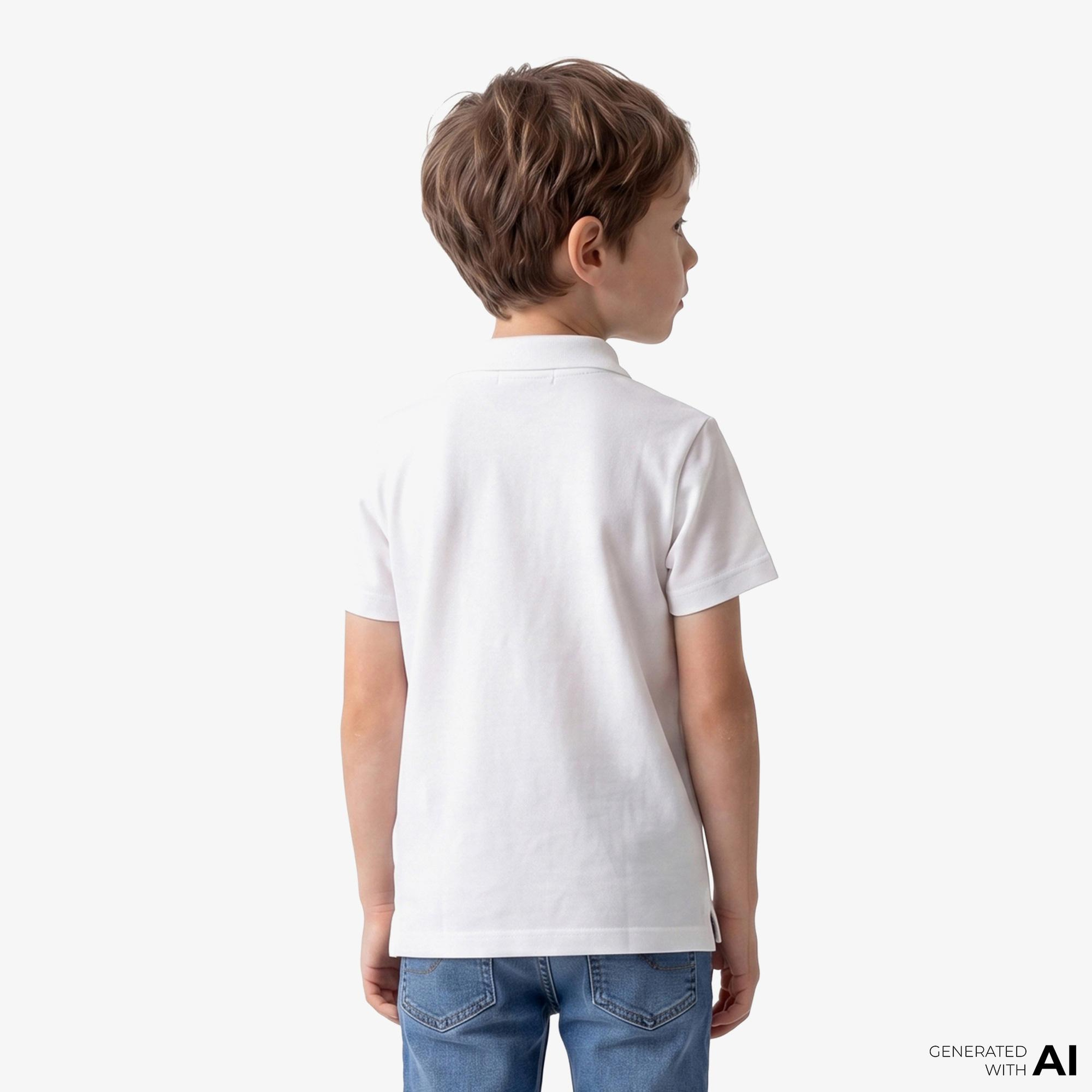 Calvin Klein Solid Çocuk Beyaz Polo