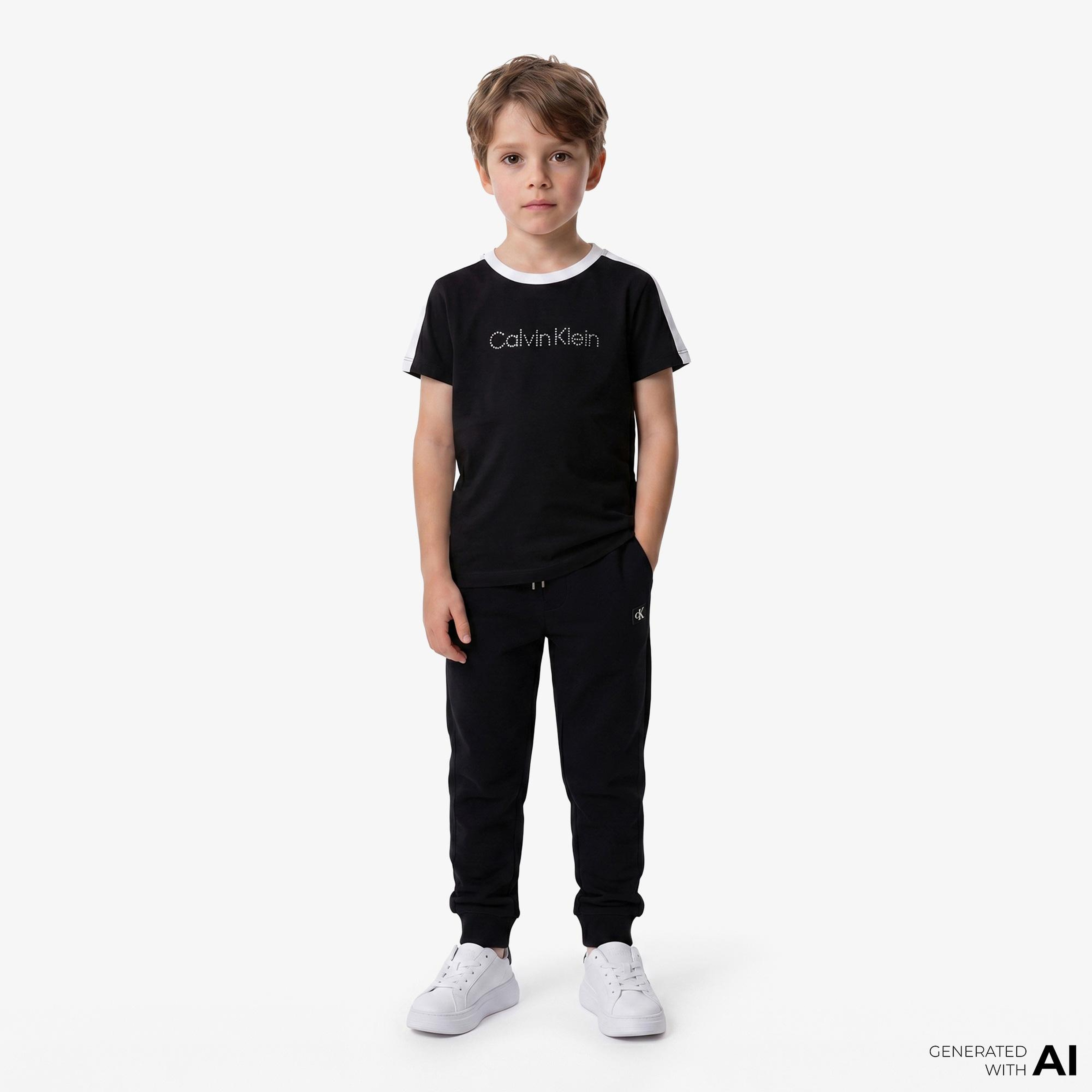 Calvin Klein Taping Çocuk Siyah T-Shirt