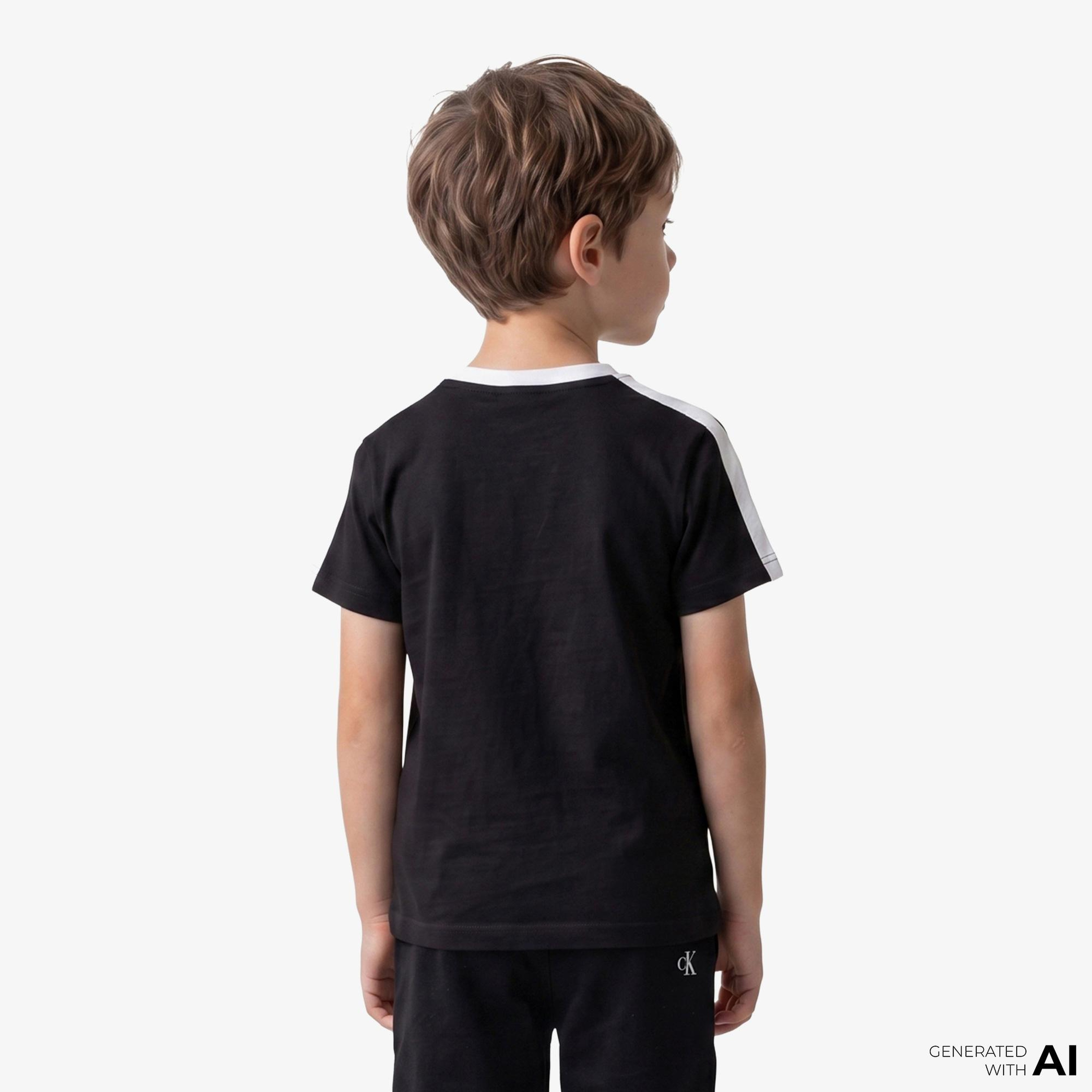 Calvin Klein Taping Çocuk Siyah T-Shirt