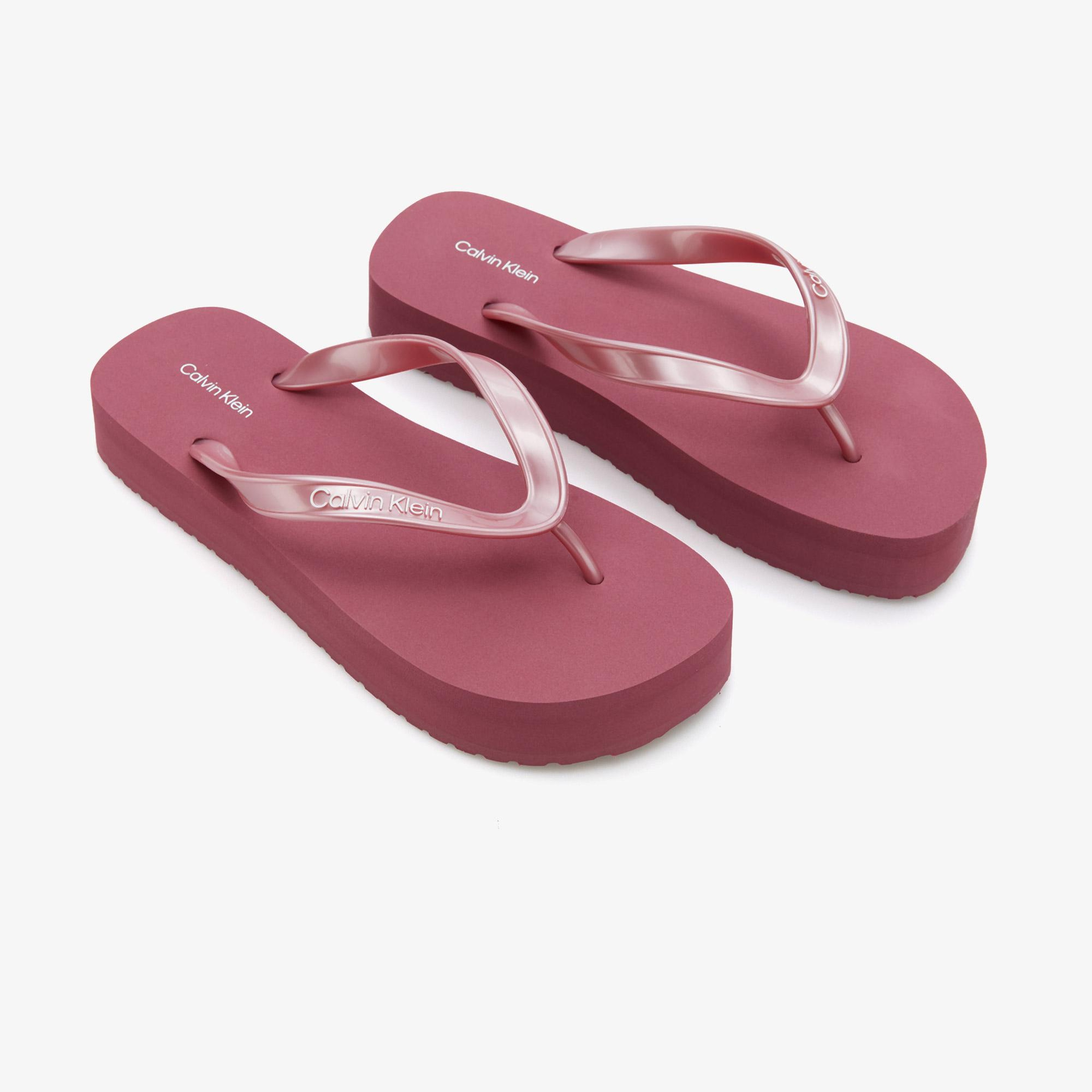 Calvin Klein Flatform Flip Flop Kadın Mor Terlik